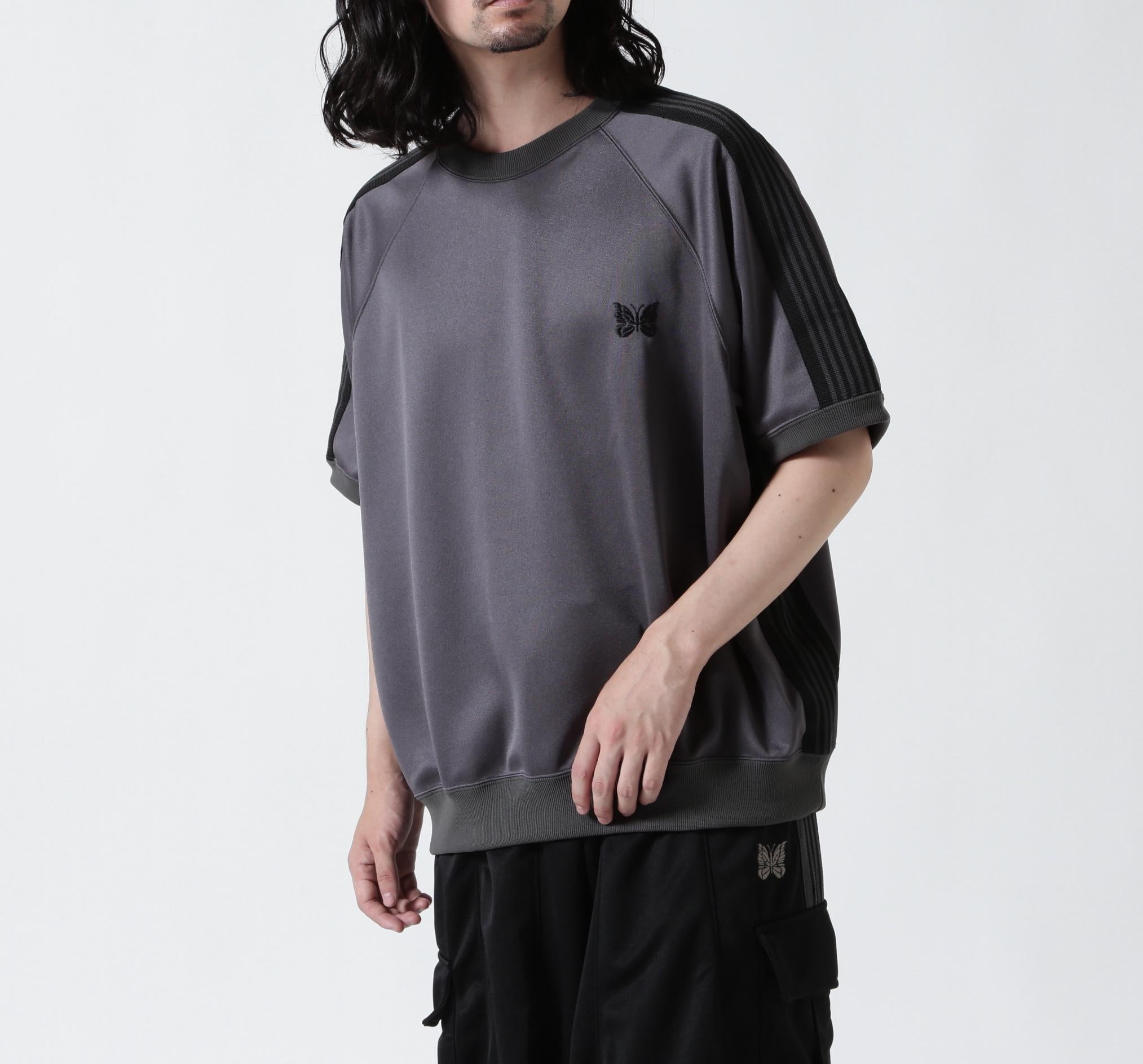 Needles/ニードルズ 別注Tack S/S Cew Neck Shit-Poly Smooth チャコール