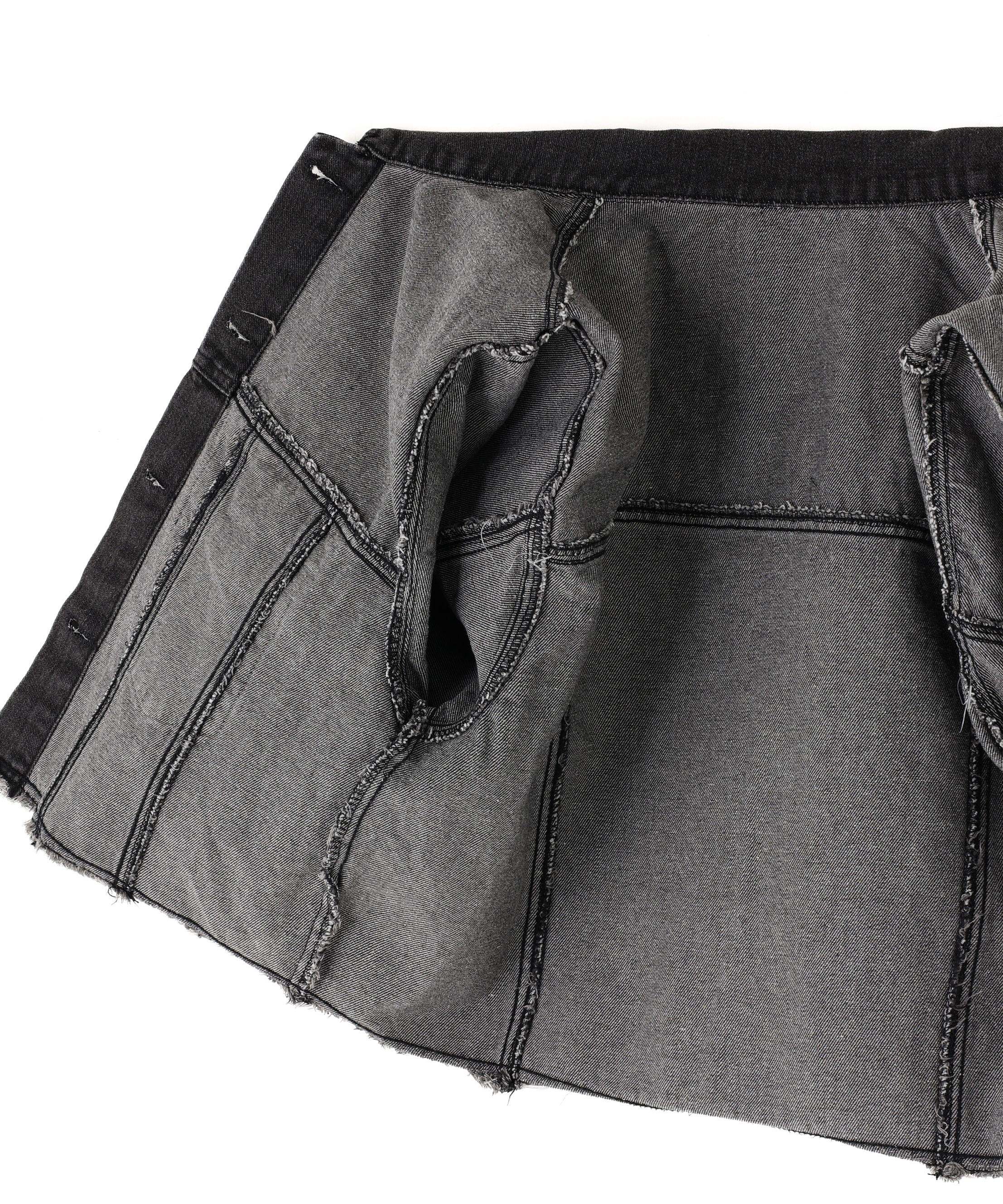 MITSUKI/ミツキ/切りっぱなしクロップドデニムジャケット ブラック