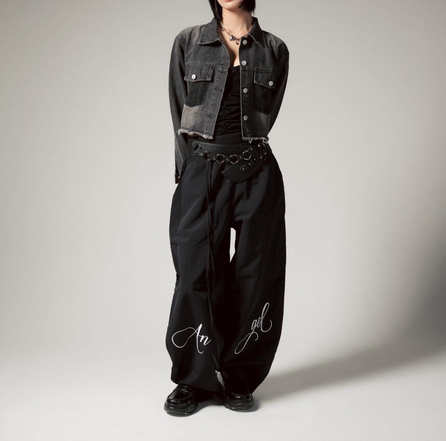 MITSUKI/ミツキ/切りっぱなしクロップドデニムジャケット ブラック