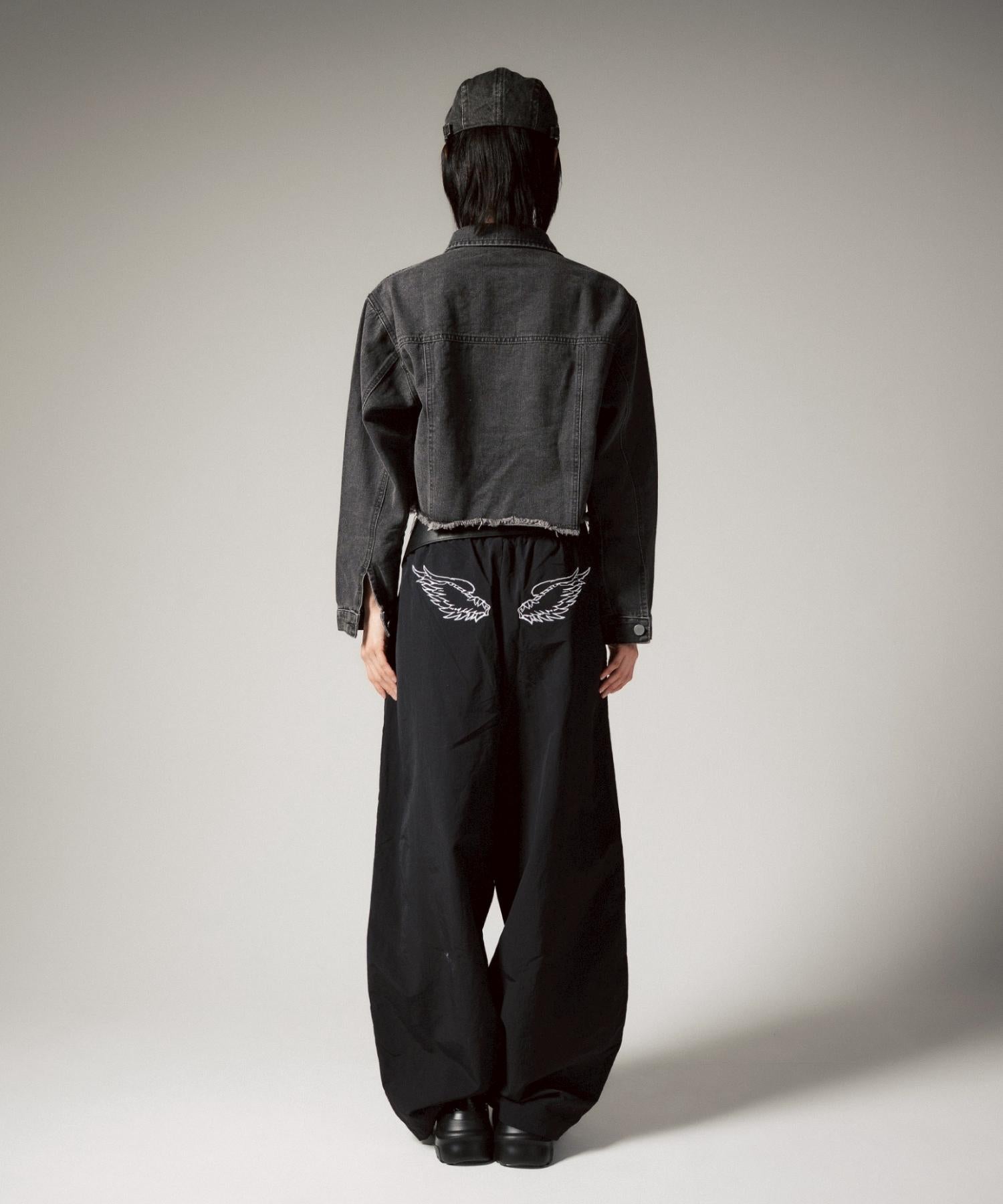 MITSUKI/ミツキ/切りっぱなしクロップドデニムジャケット ブラック