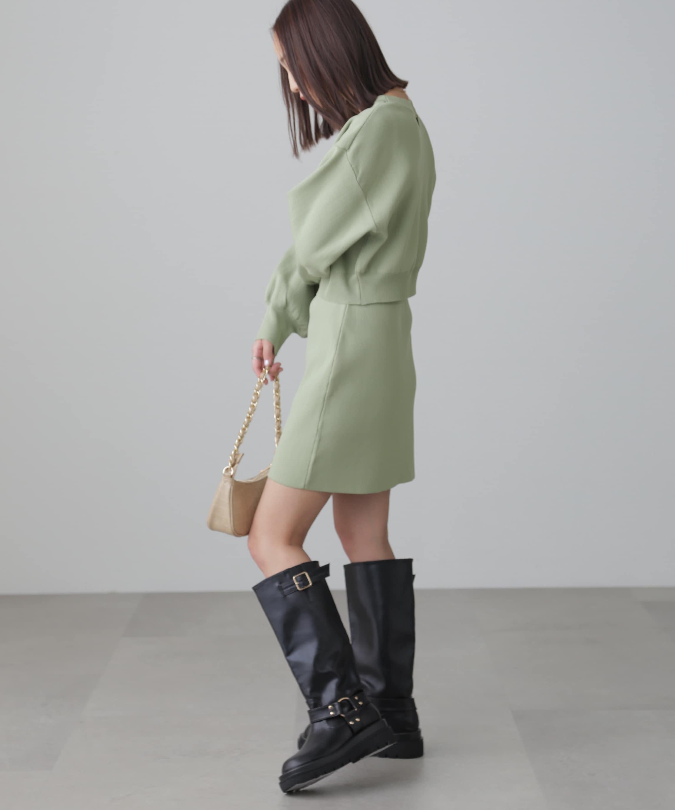 スポンディッシュニットセットアップ ライトグリーン