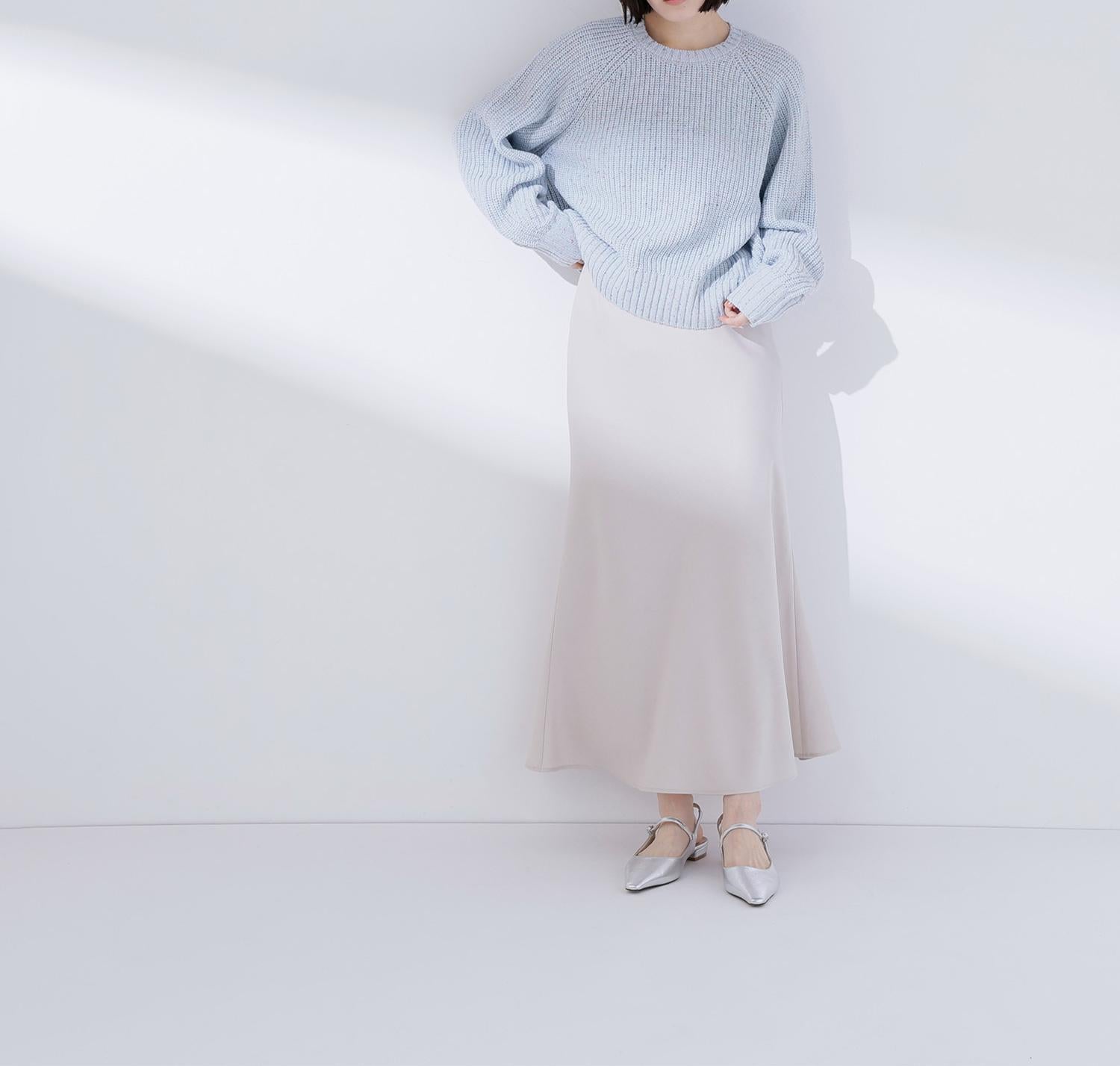 バイアスサテンナロースカート アイボリー1