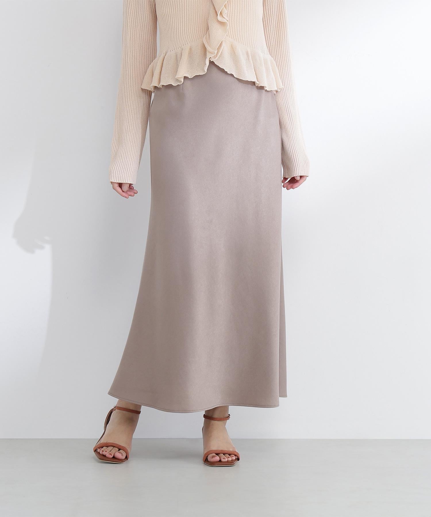 バイアスサテンナロースカート ソフトモカ