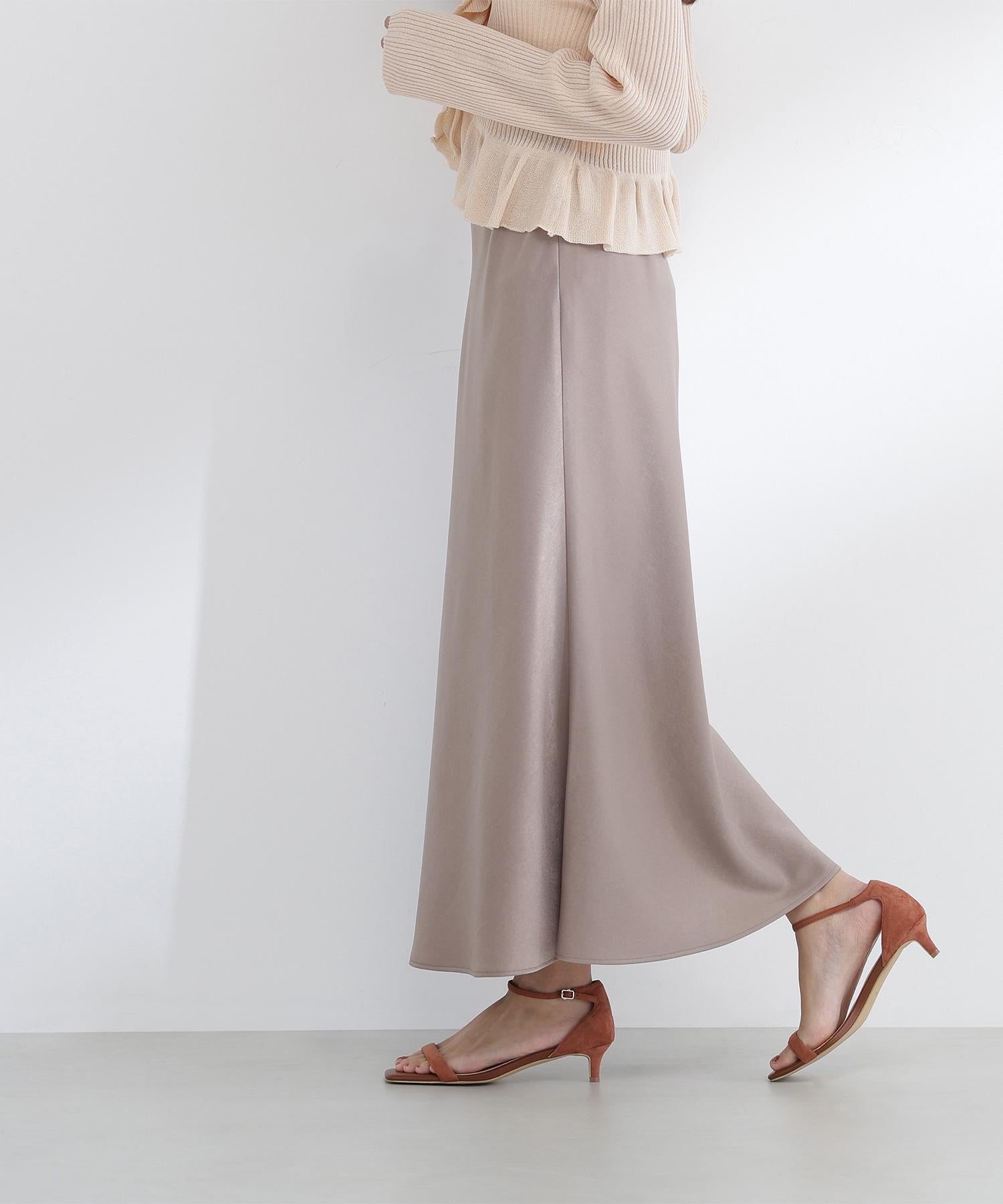 バイアスサテンナロースカート ソフトモカ