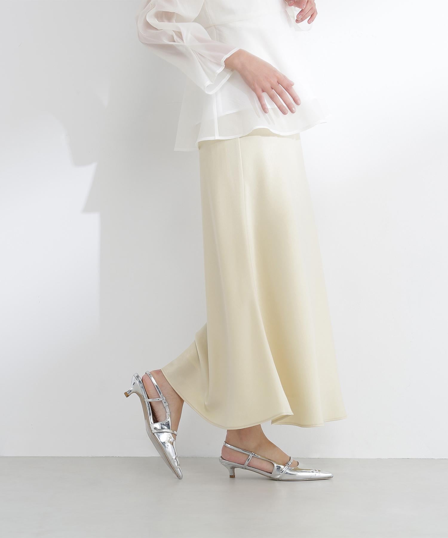 バイアスサテンナロースカート イエロー