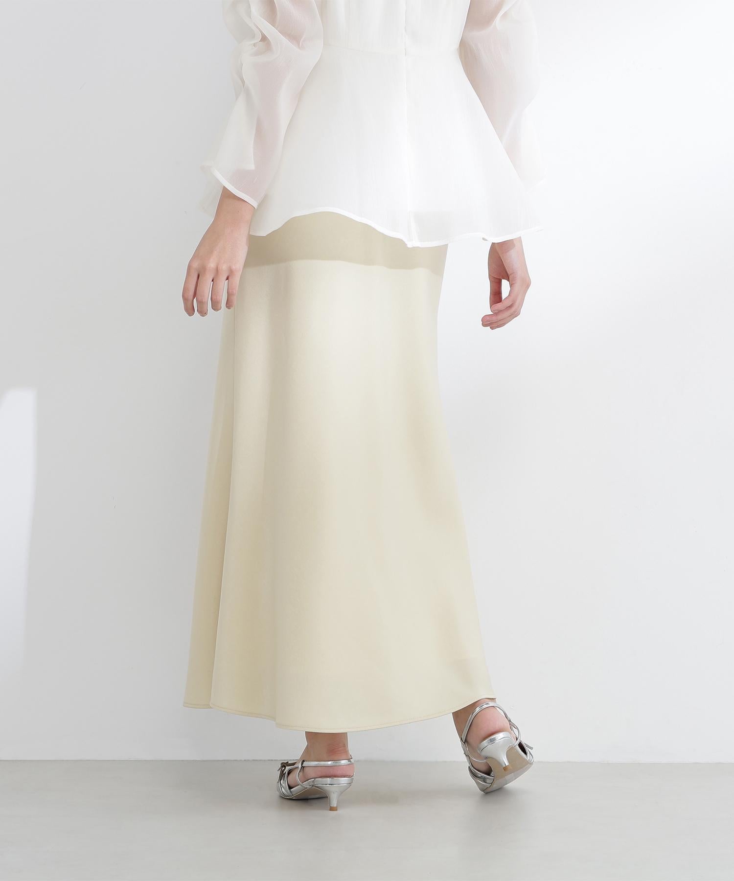 バイアスサテンナロースカート イエロー