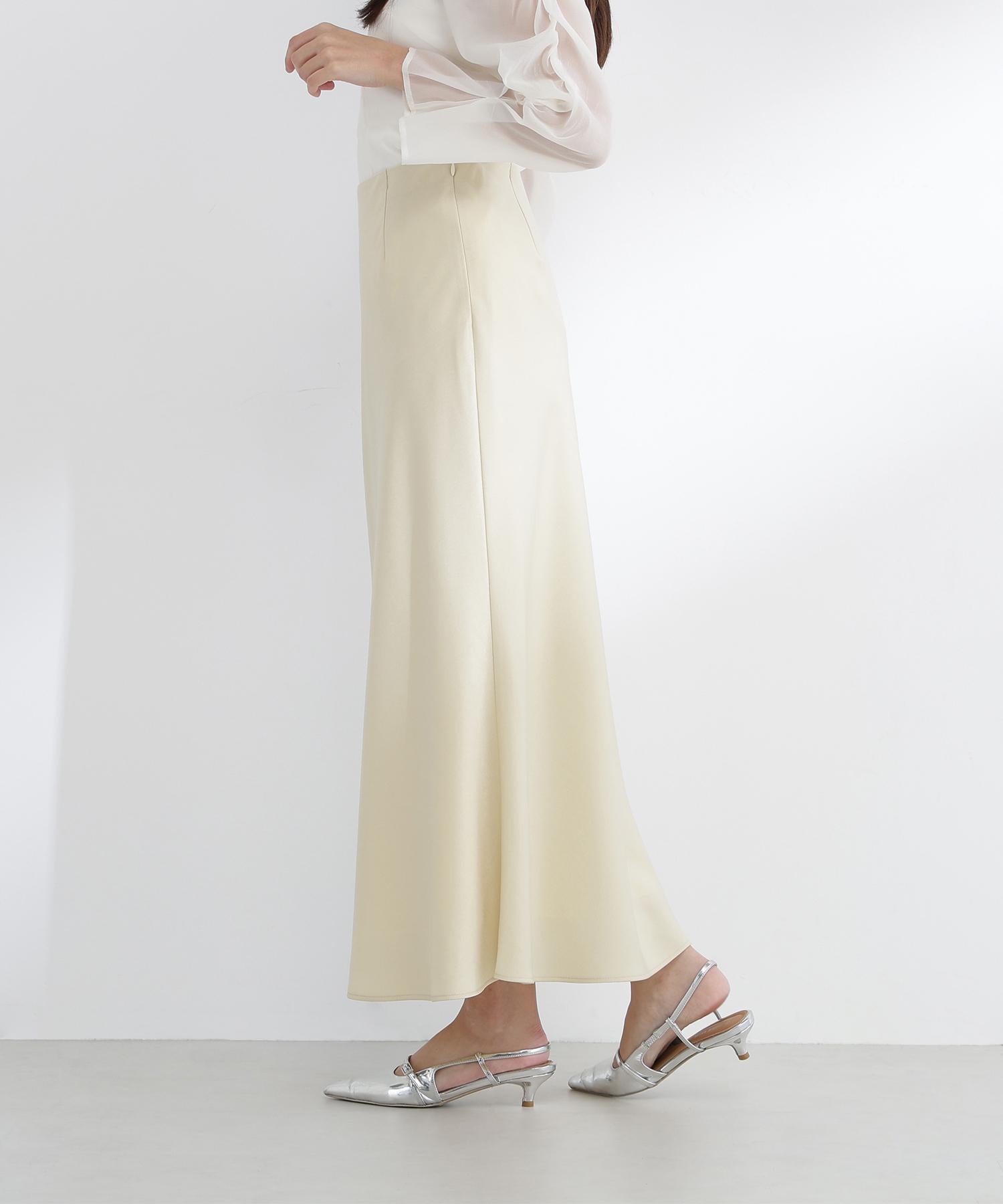 バイアスサテンナロースカート イエロー