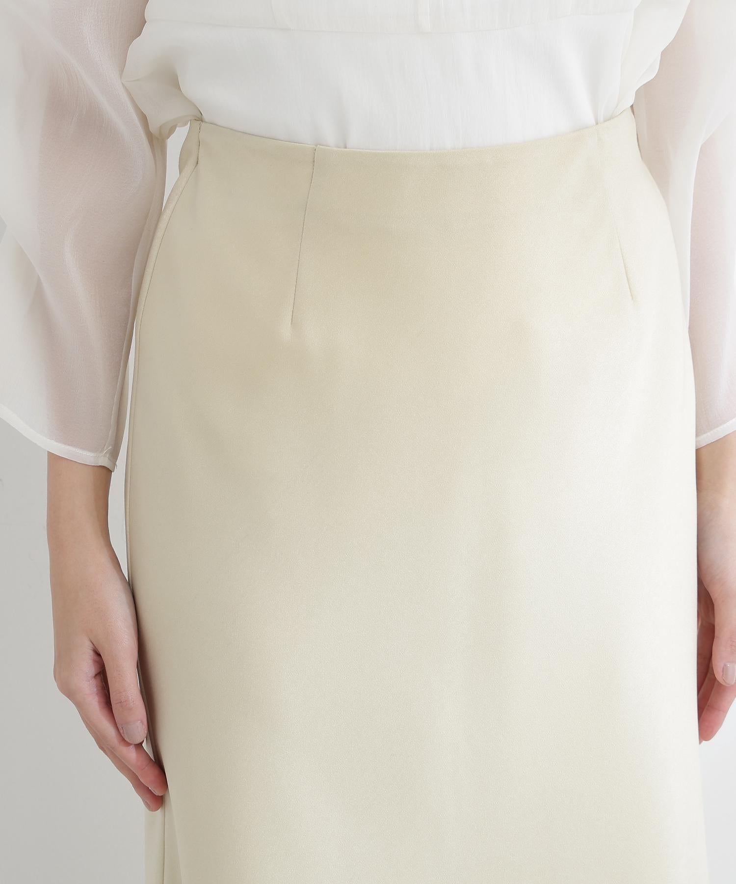 バイアスサテンナロースカート イエロー