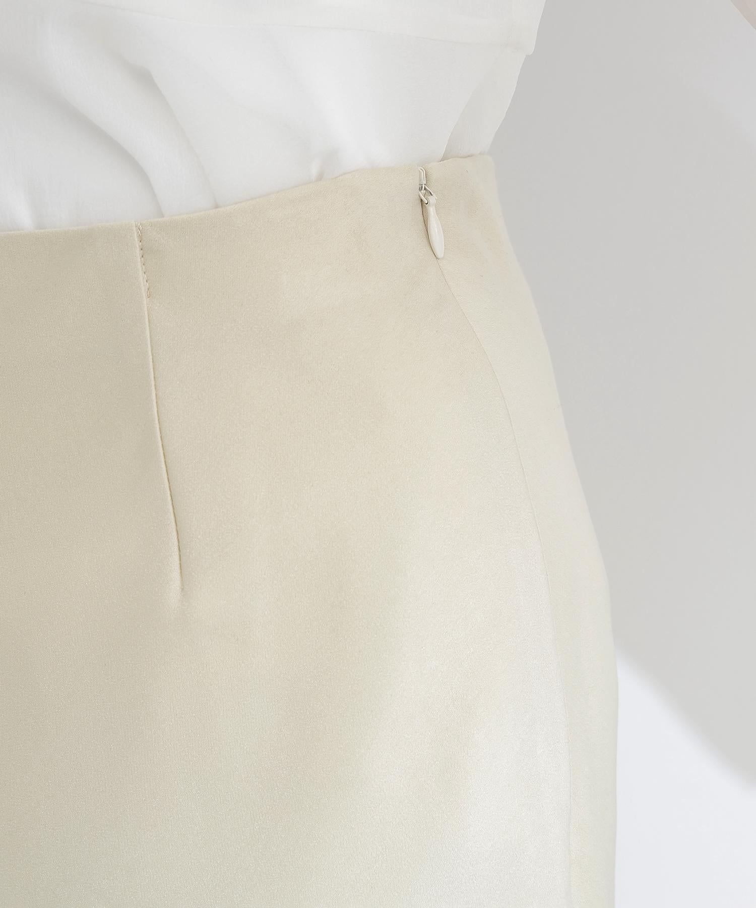 バイアスサテンナロースカート イエロー