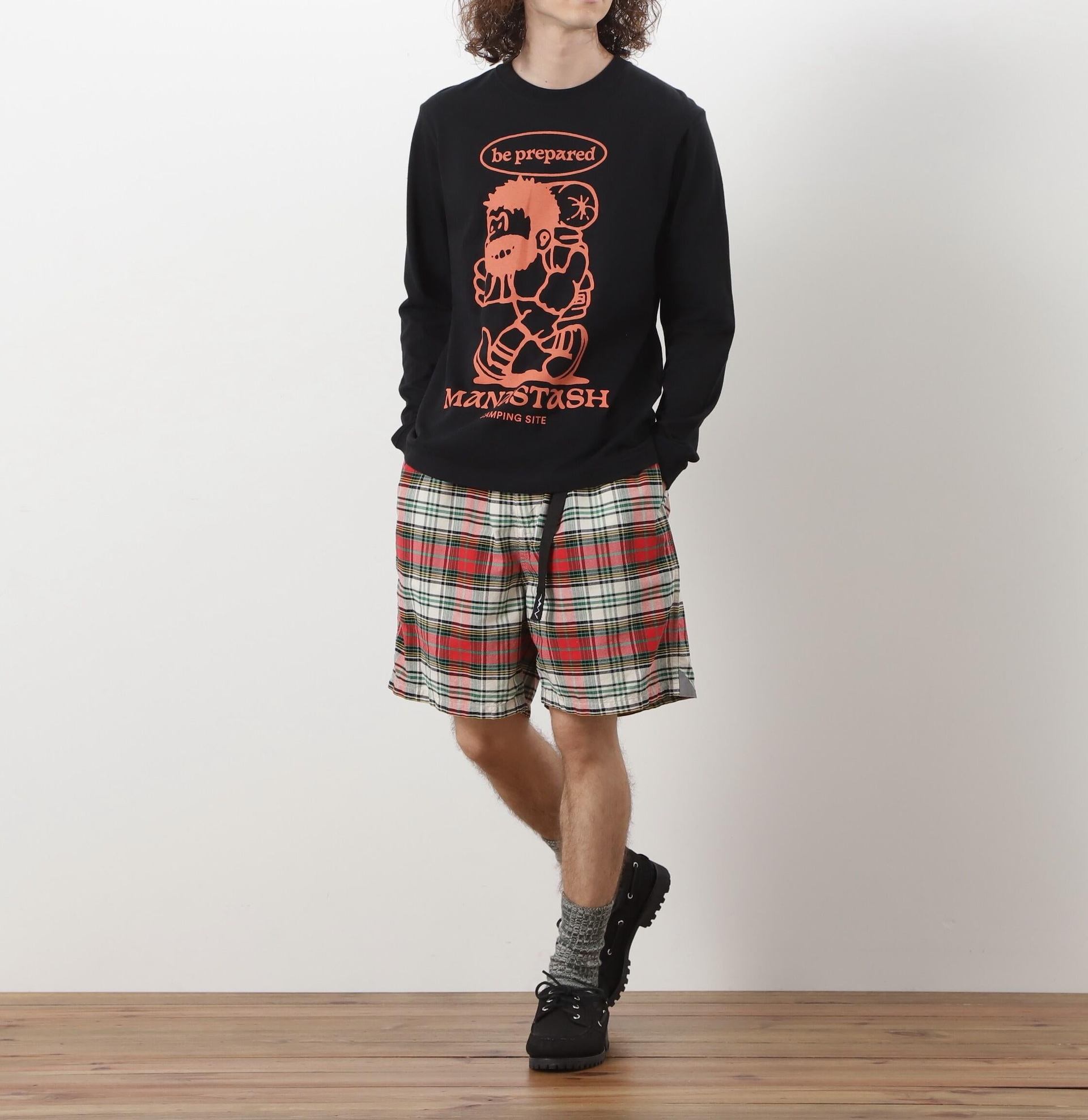 MANASTASH/マナスタッシュ/WASHED PLAID SHO>T レッド