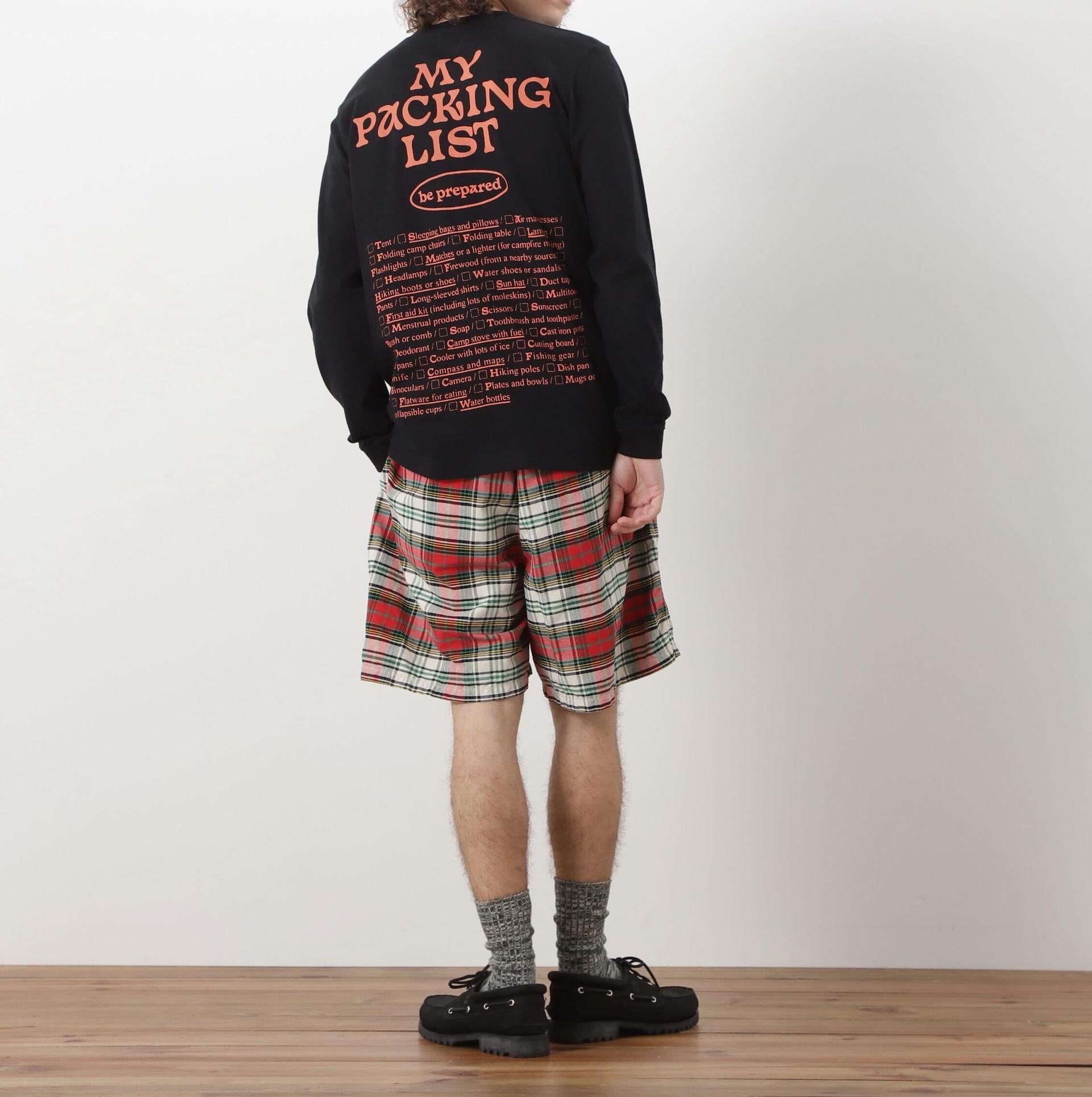 MANASTASH/マナスタッシュ/WASHED PLAID SHO>T レッド