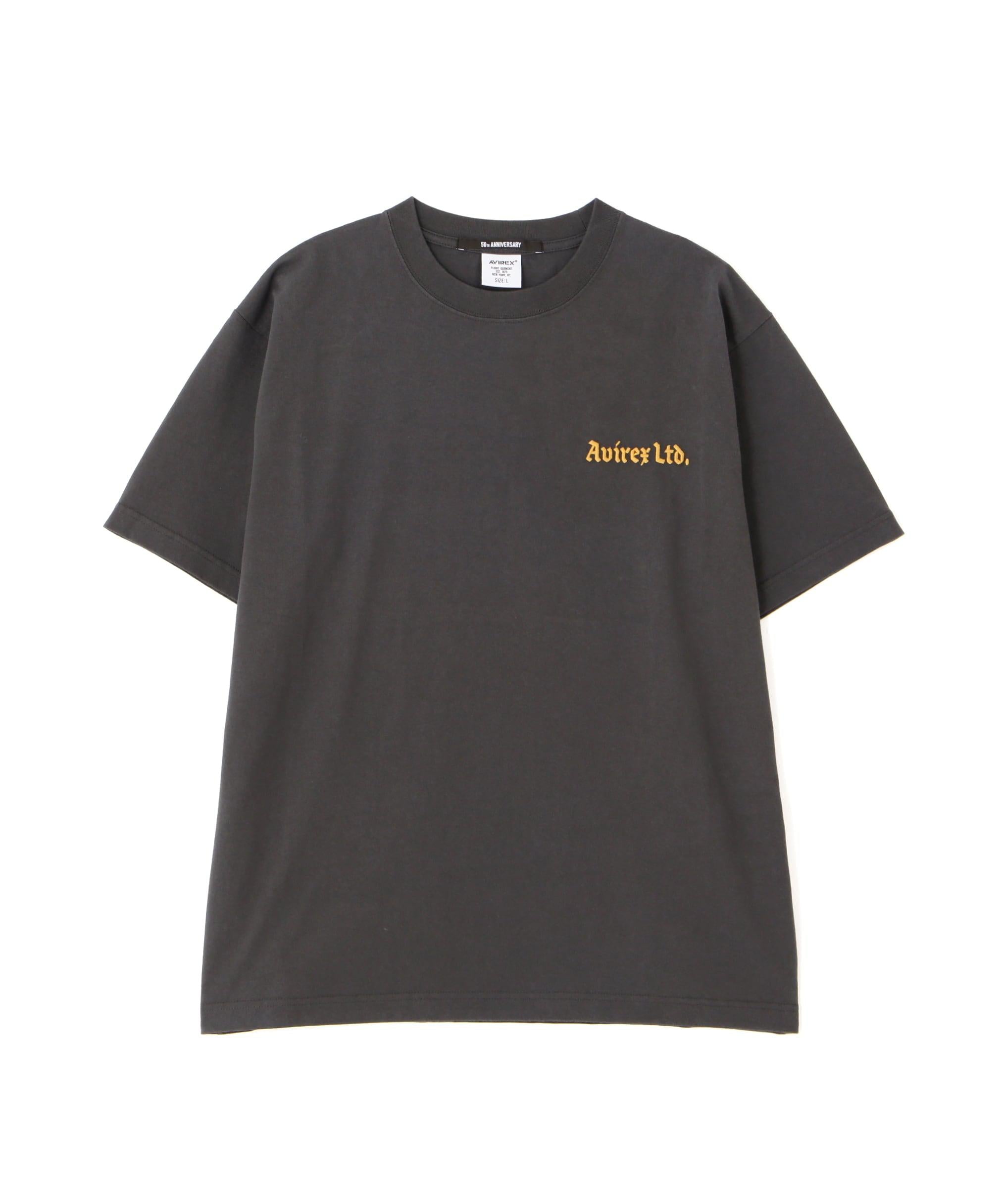《直営店限定》ANNAPOLIS T-SHI>T / アナポリス 半袖Tシャツ / AVI>EX / アヴィレックス チャコール