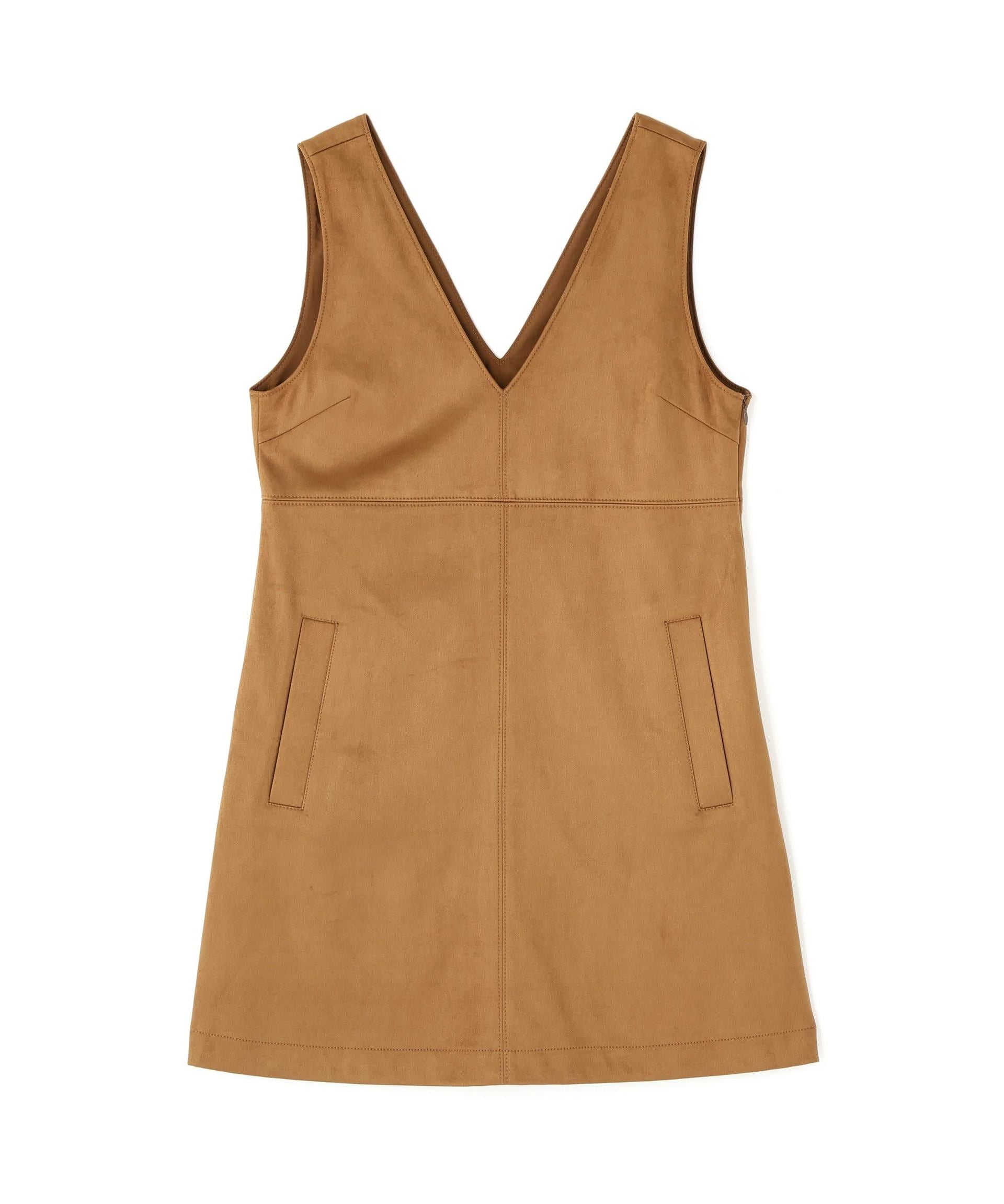 フェイクスウェードミニジャンスカ キャメル1