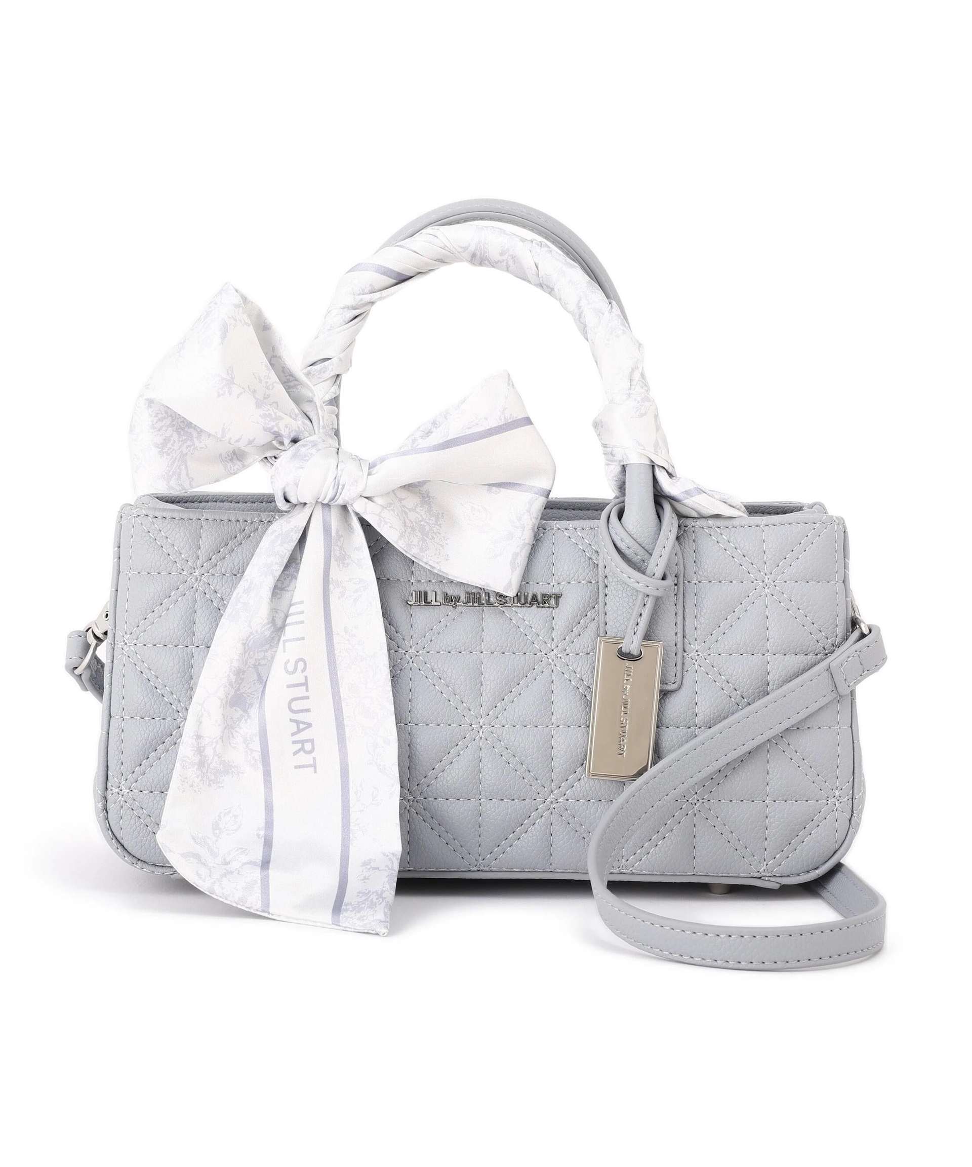 スカーフキルティングトートバッグ ブルー