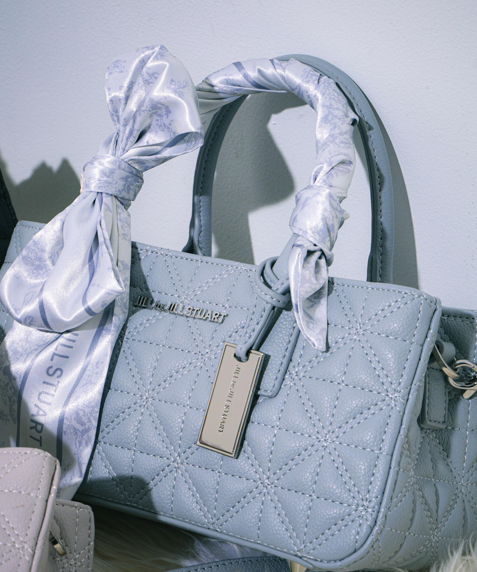 スカーフキルティングトートバッグ ブルー