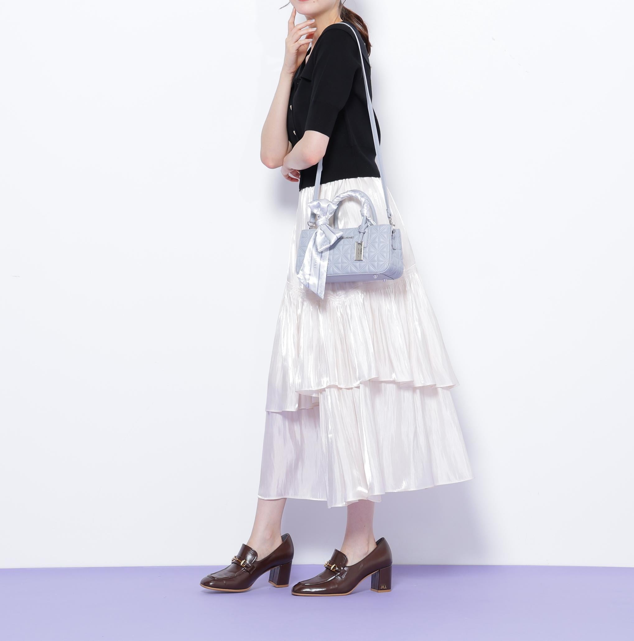 スカーフキルティングトートバッグ ブルー