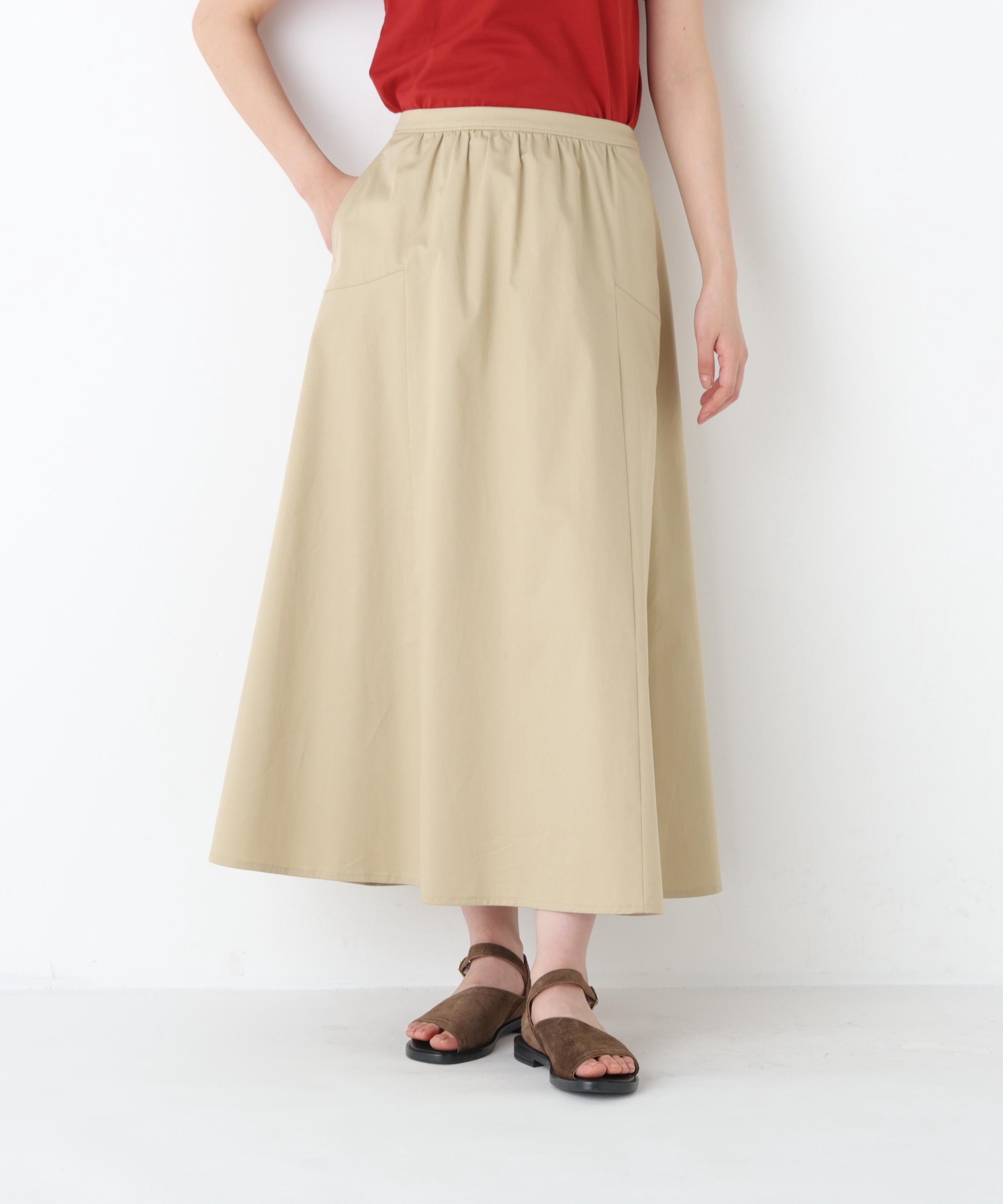 ライトチノフレアスカート ベージュ