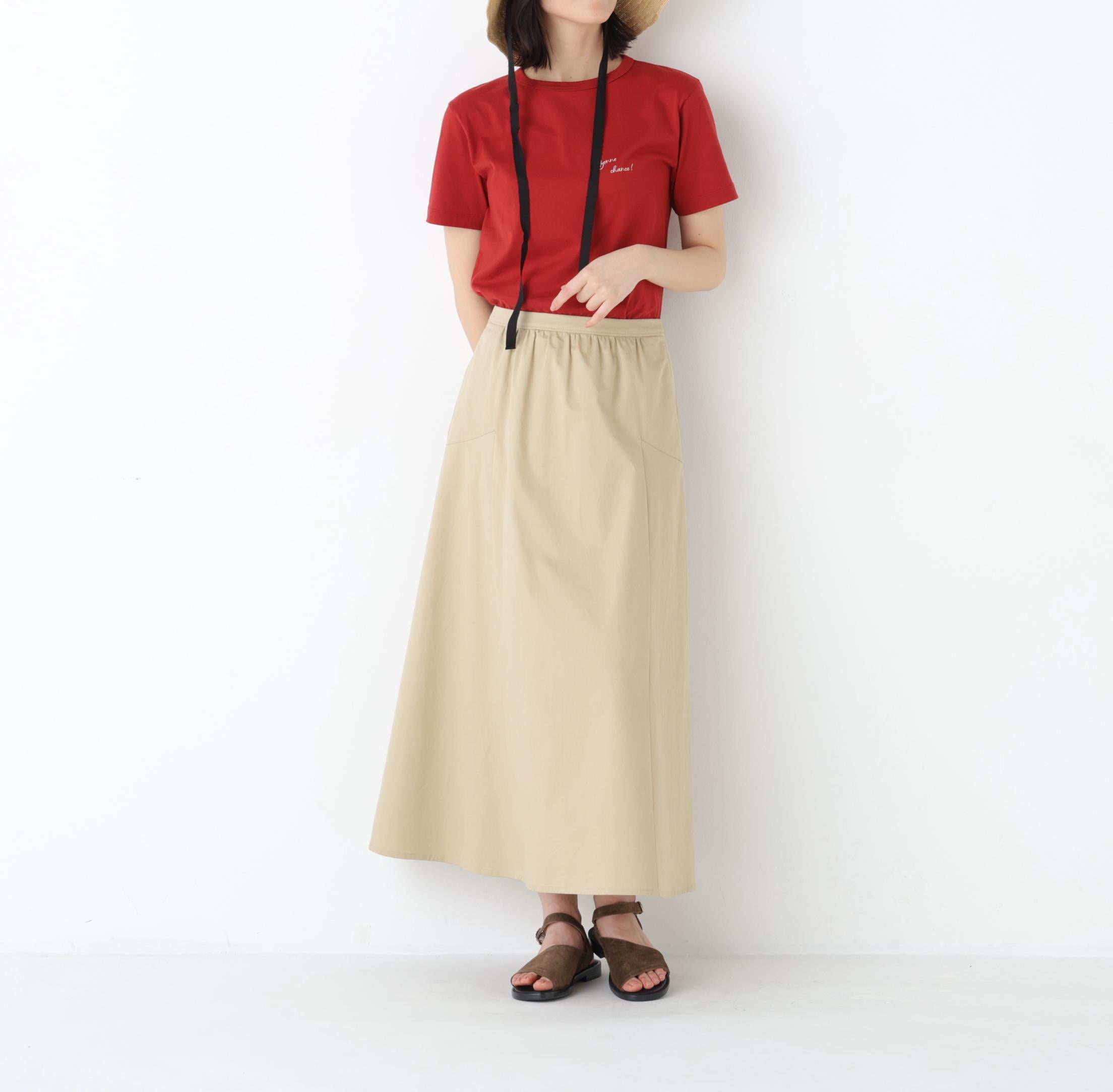 ライトチノフレアスカート ベージュ