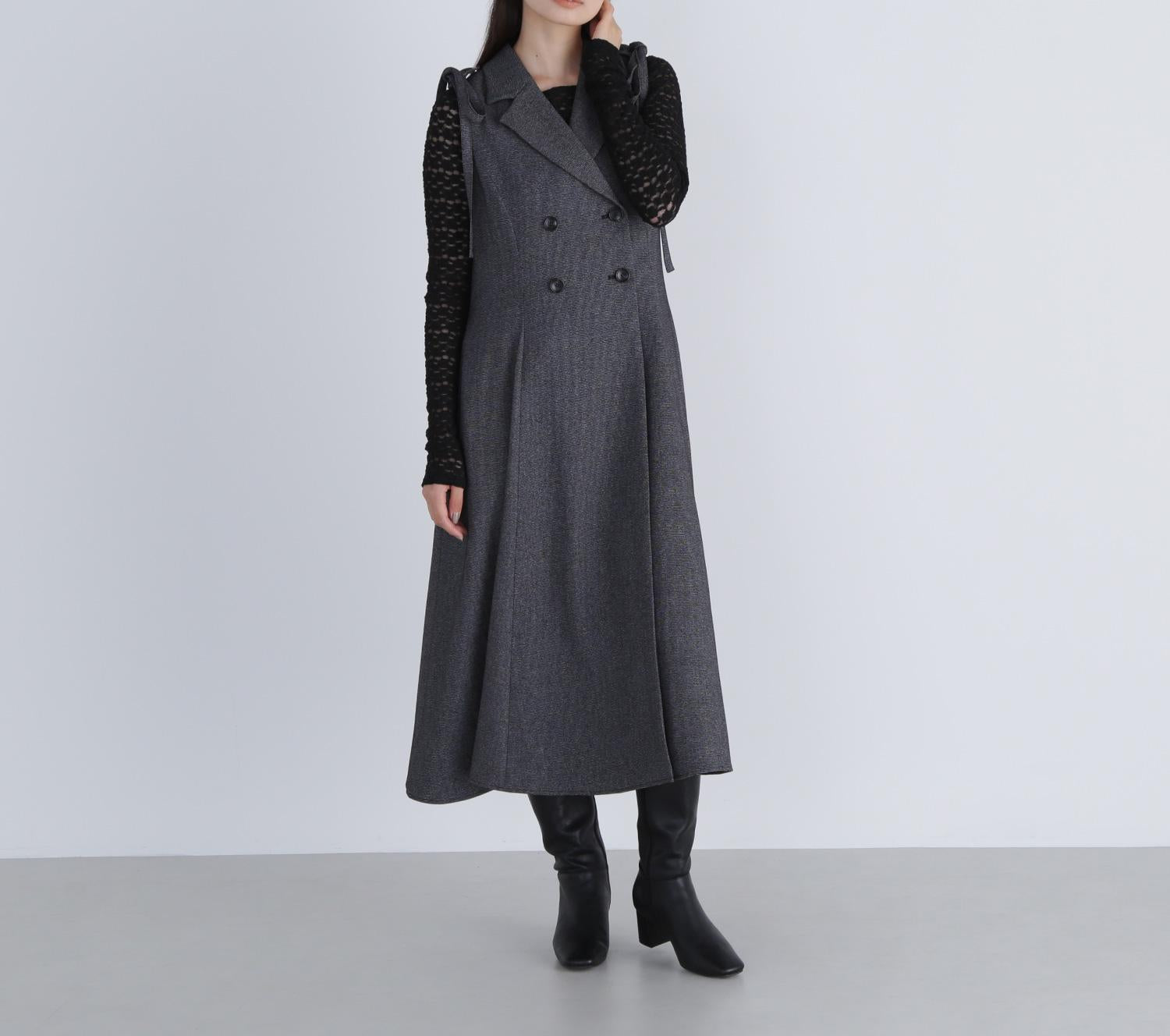 2wayショルダーリボンジャンスカ ブラックベース2