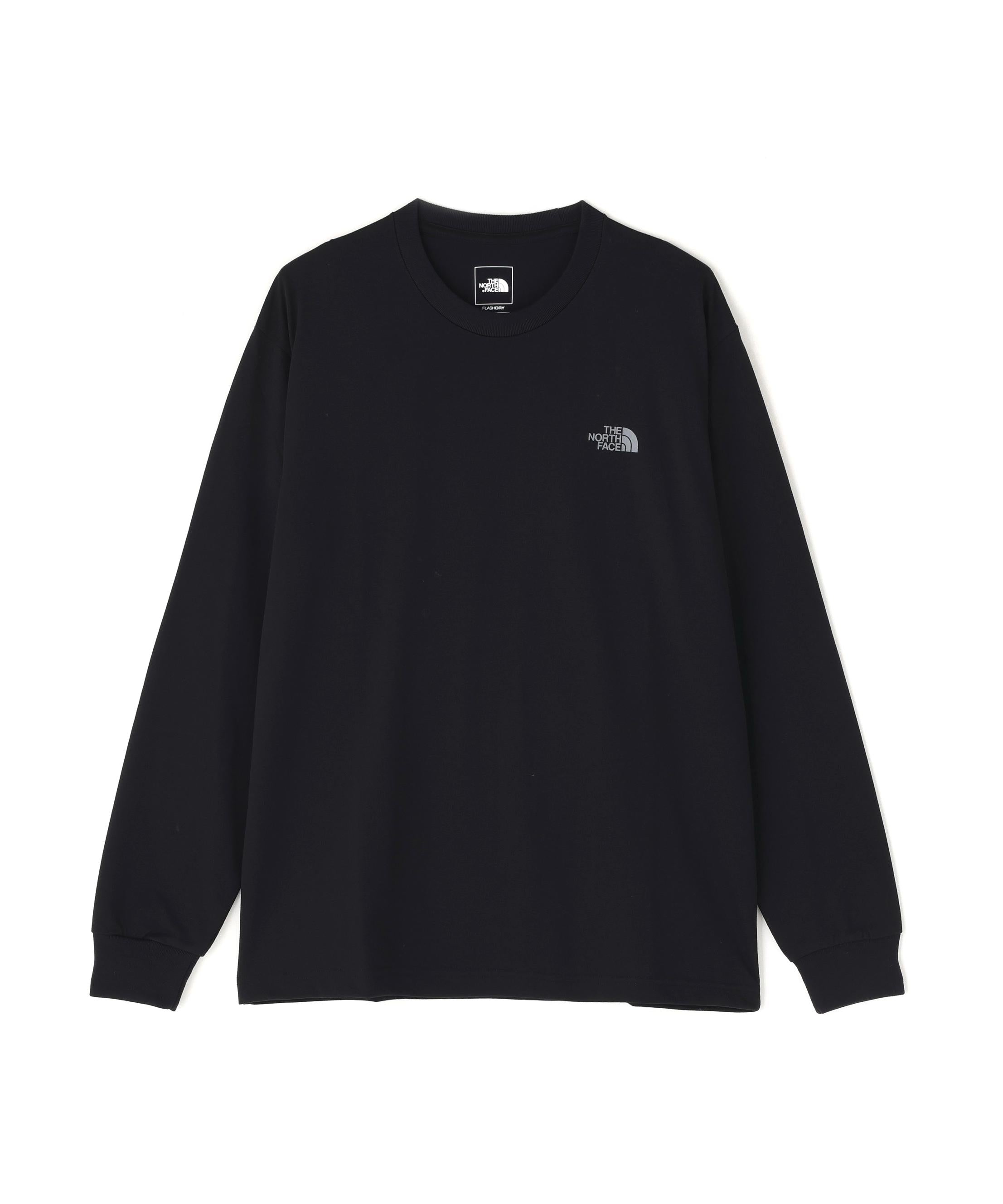 THE NO>TH FACE<ザ・ノース・フェイスL/S Rack Squae Logo Tee ブラック