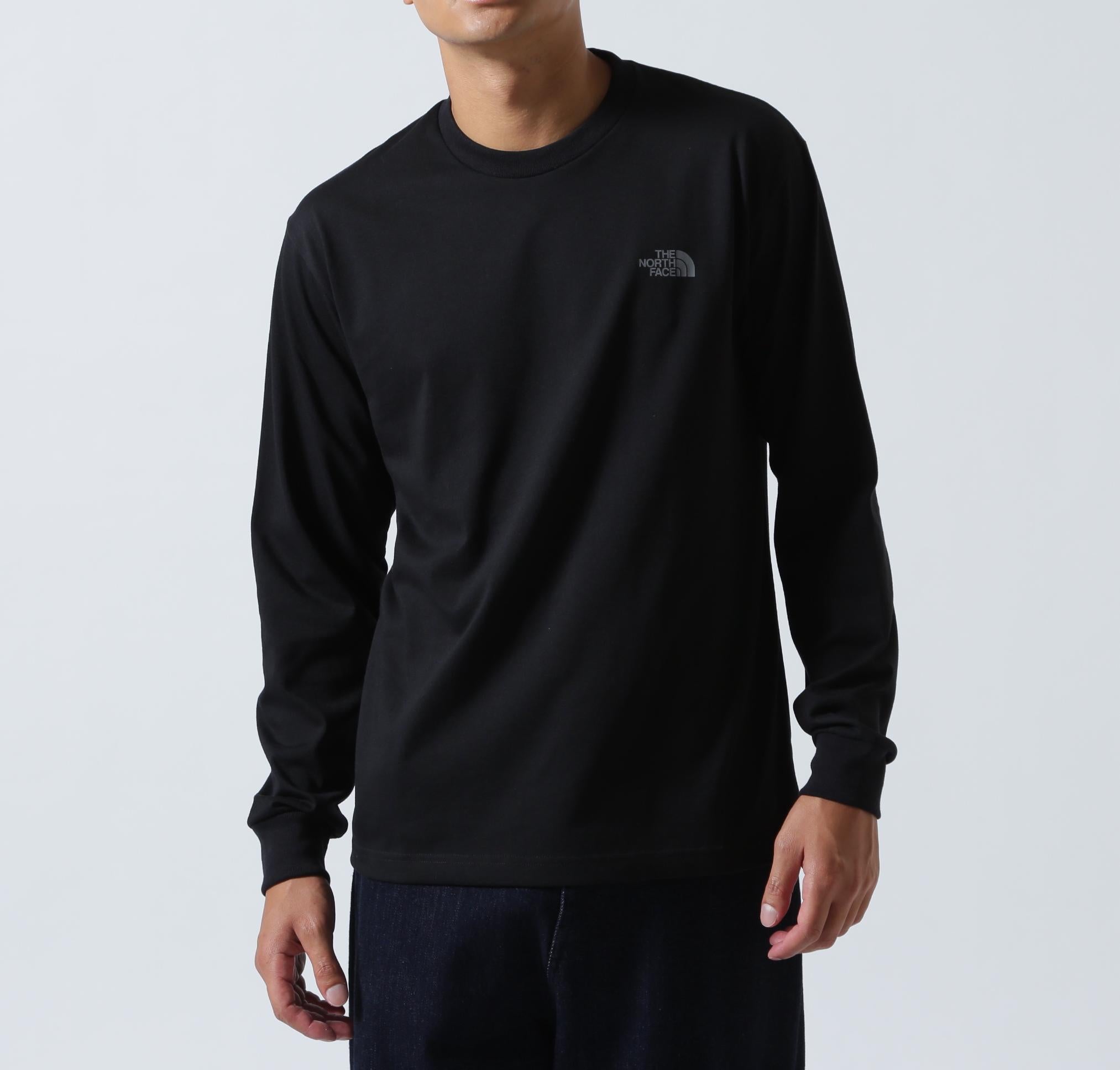 THE NO>TH FACE<ザ・ノース・フェイスL/S Rack Squae Logo Tee ブラック