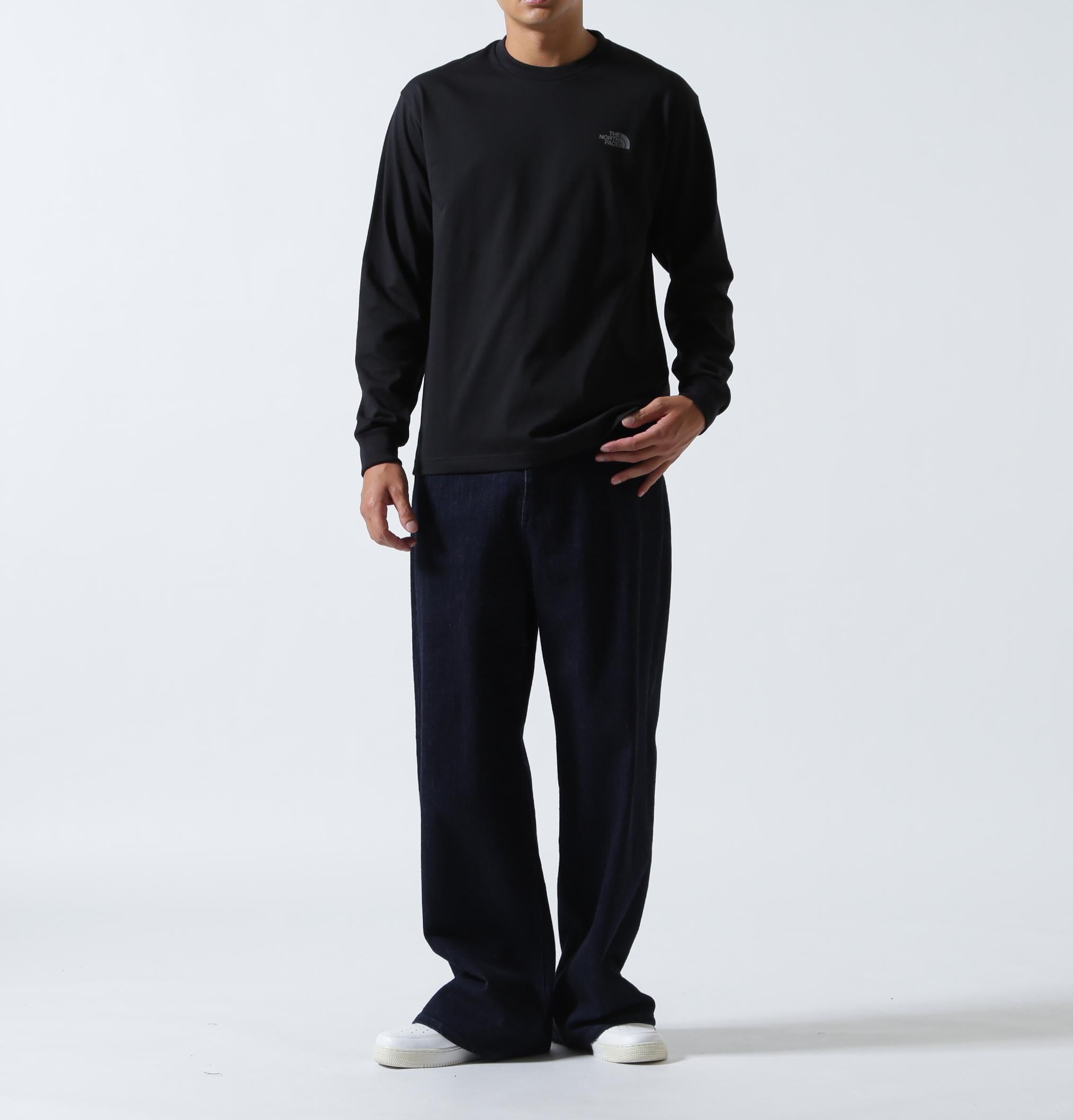 THE NO>TH FACE<ザ・ノース・フェイスL/S Rack Squae Logo Tee ブラック