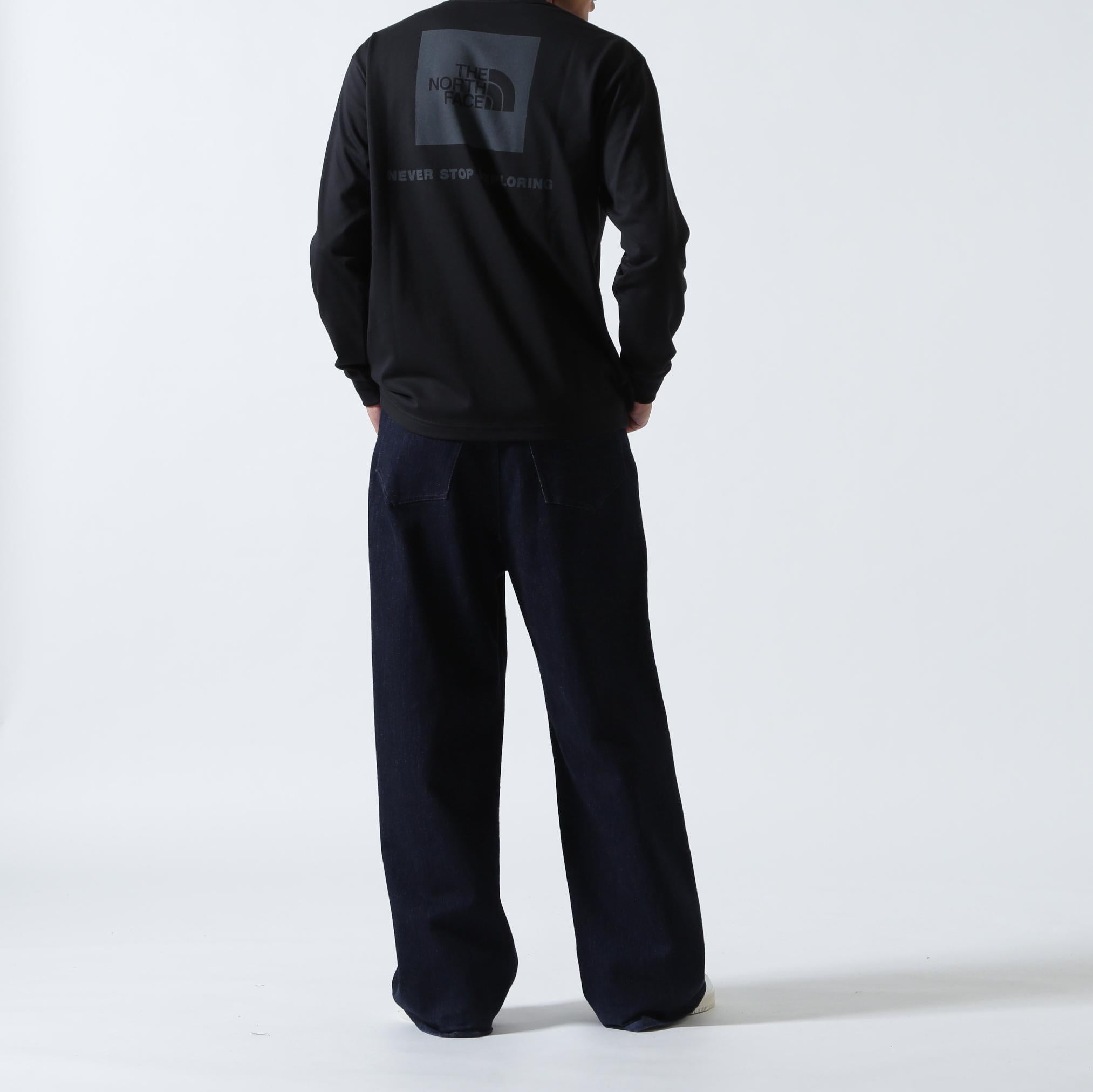 THE NO>TH FACE<ザ・ノース・フェイスL/S Rack Squae Logo Tee ブラック