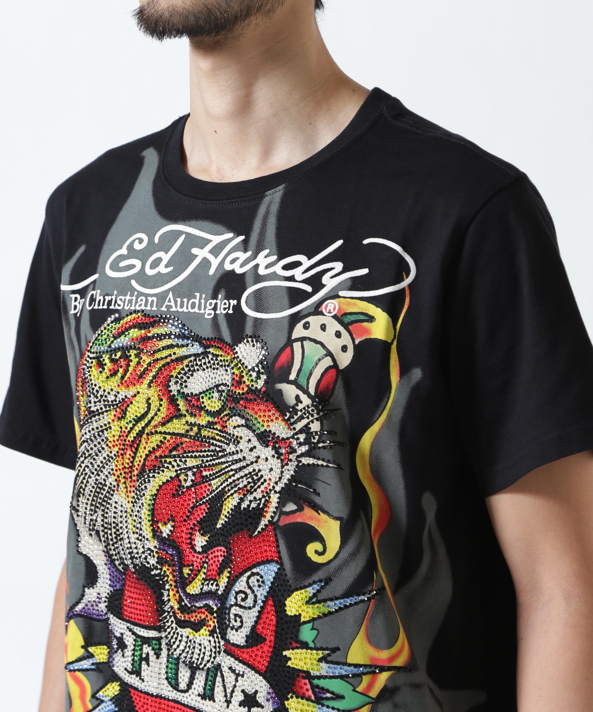 Ed Hardy/エド ハーディー/ECST SS TEE_TIGER ブラック