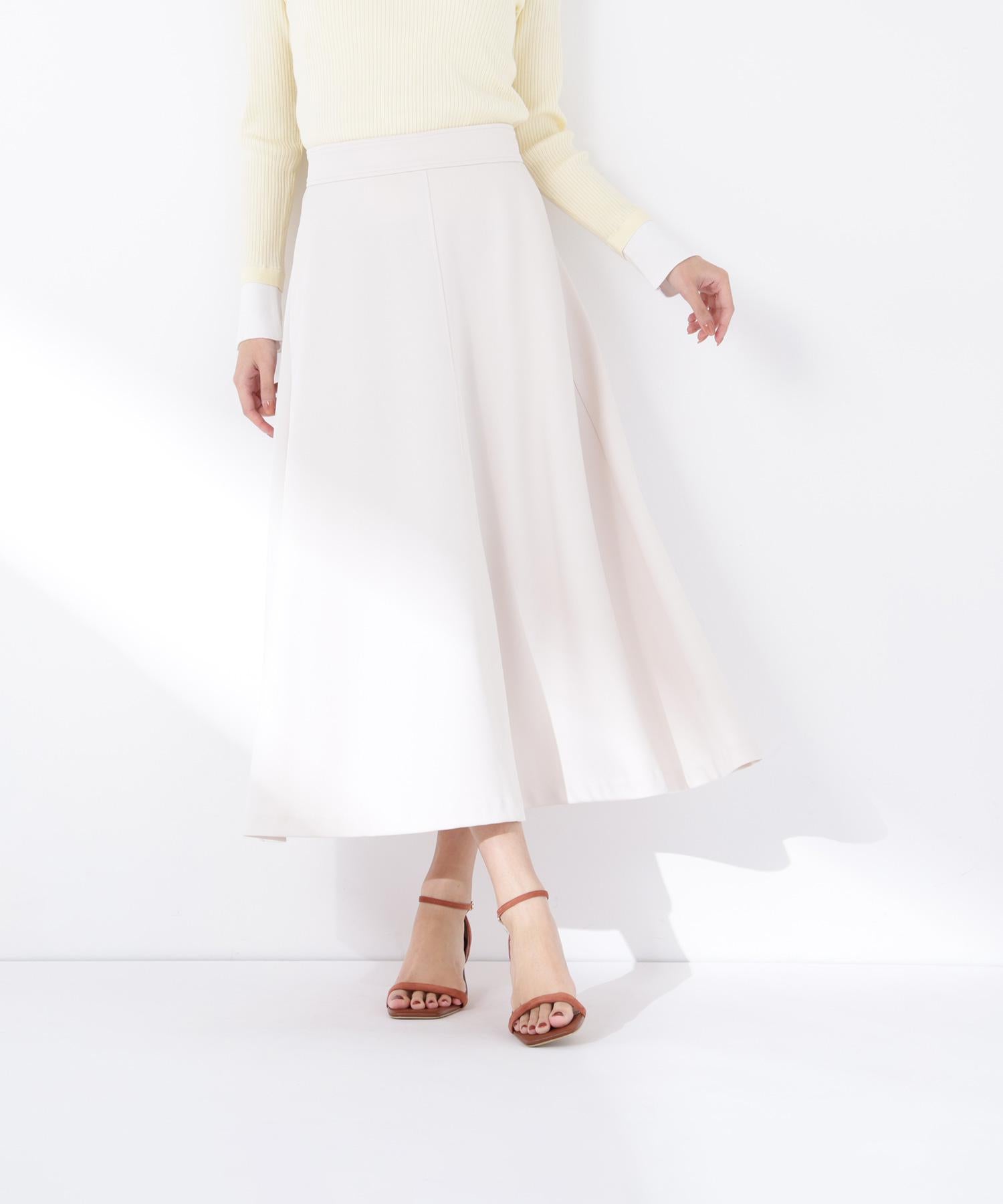 ストレッチカルゼシリーズ フレアスカート オフホワイト1