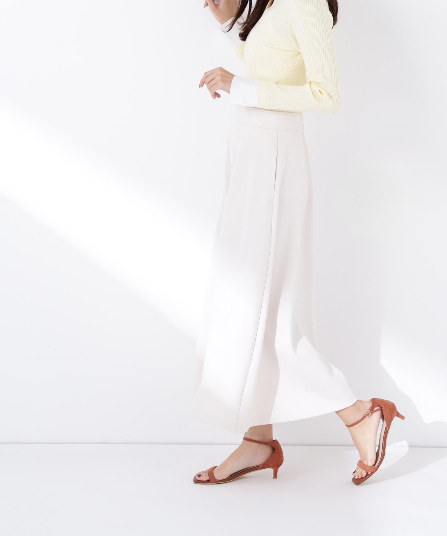 ストレッチカルゼシリーズ フレアスカート オフホワイト1