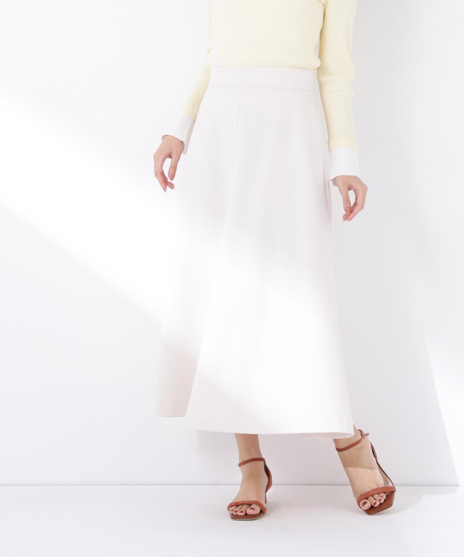 ストレッチカルゼシリーズ フレアスカート オフホワイト1