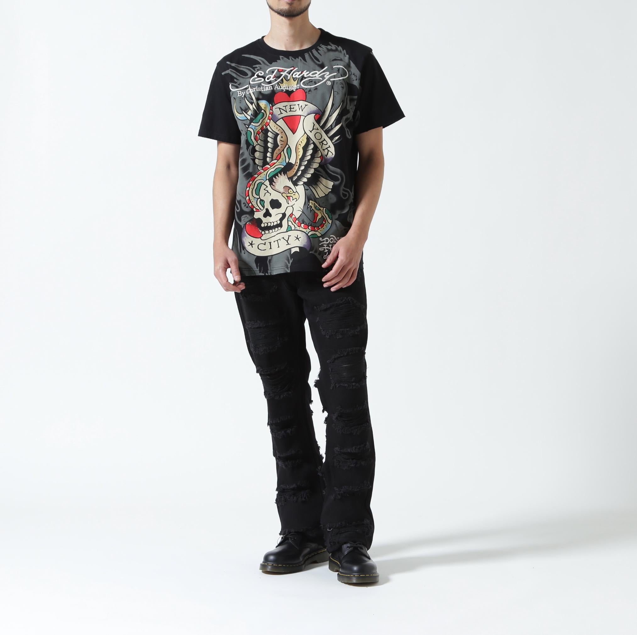 Ed Hardy/エド ハーディー/EDMG SS TEE_NYC ブラック