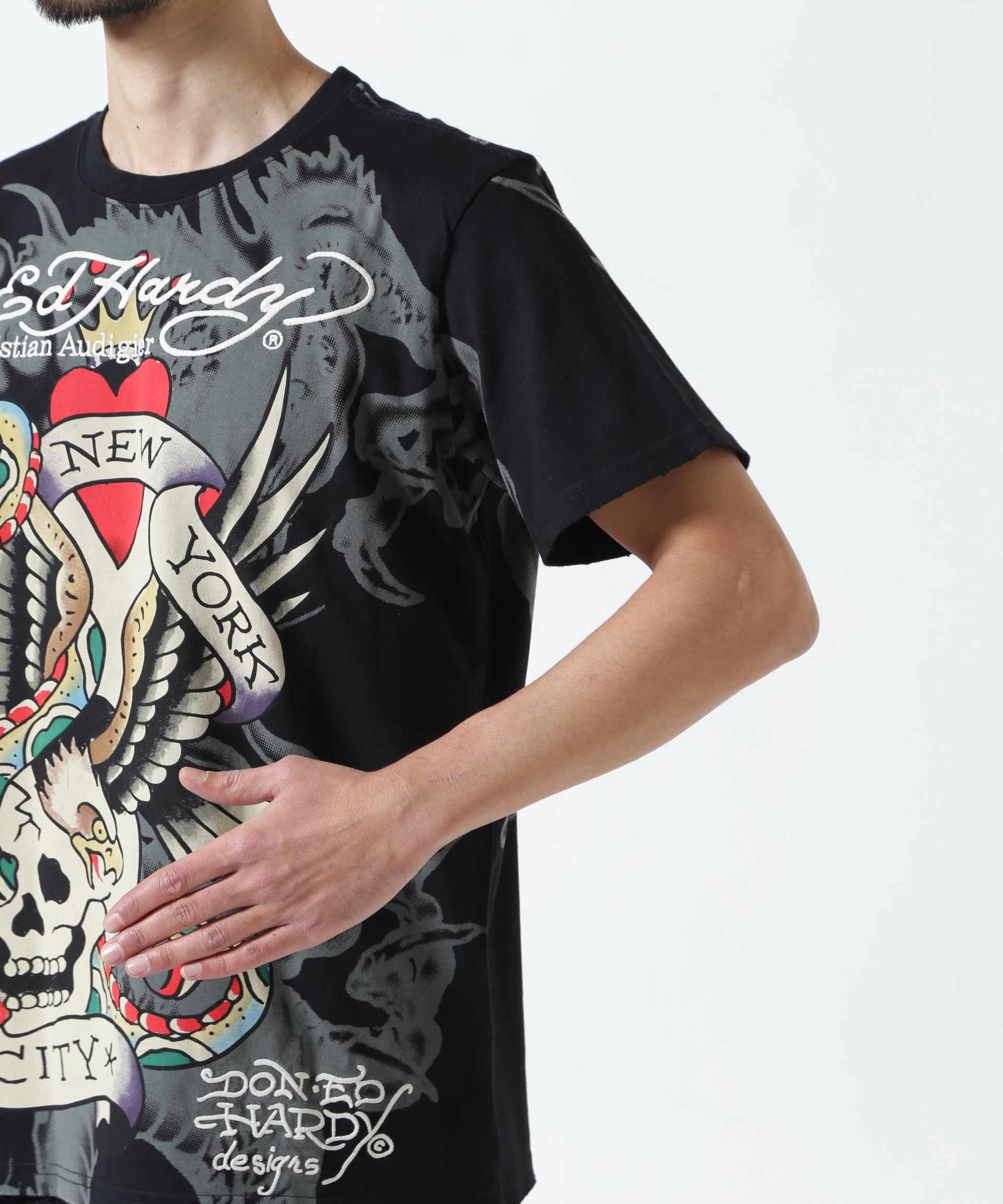 Ed Hardy/エド ハーディー/EDMG SS TEE_NYC ブラック