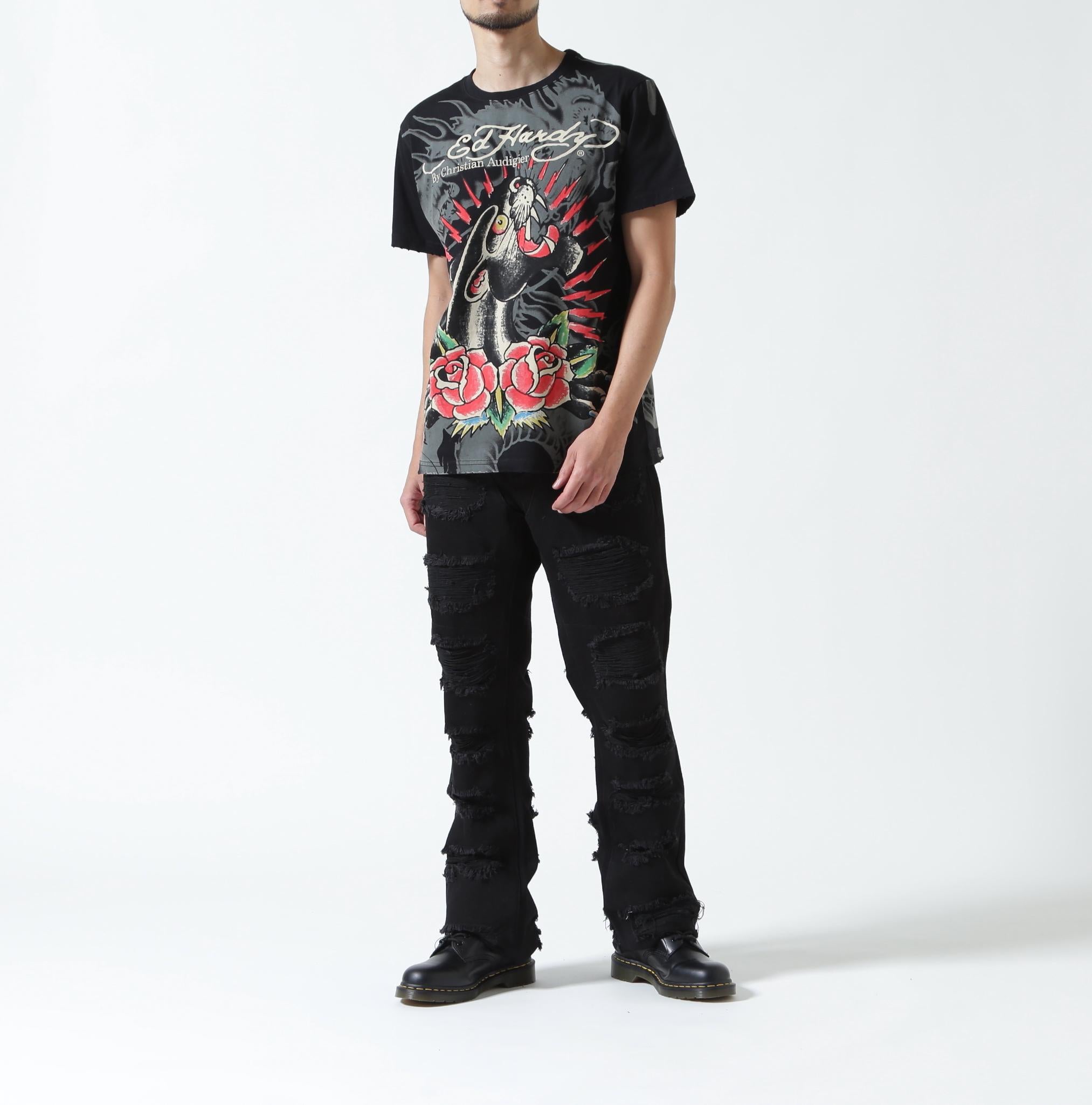Ed Hardy/エド ハーディー/EDMG SS TEE_LEO ブラック