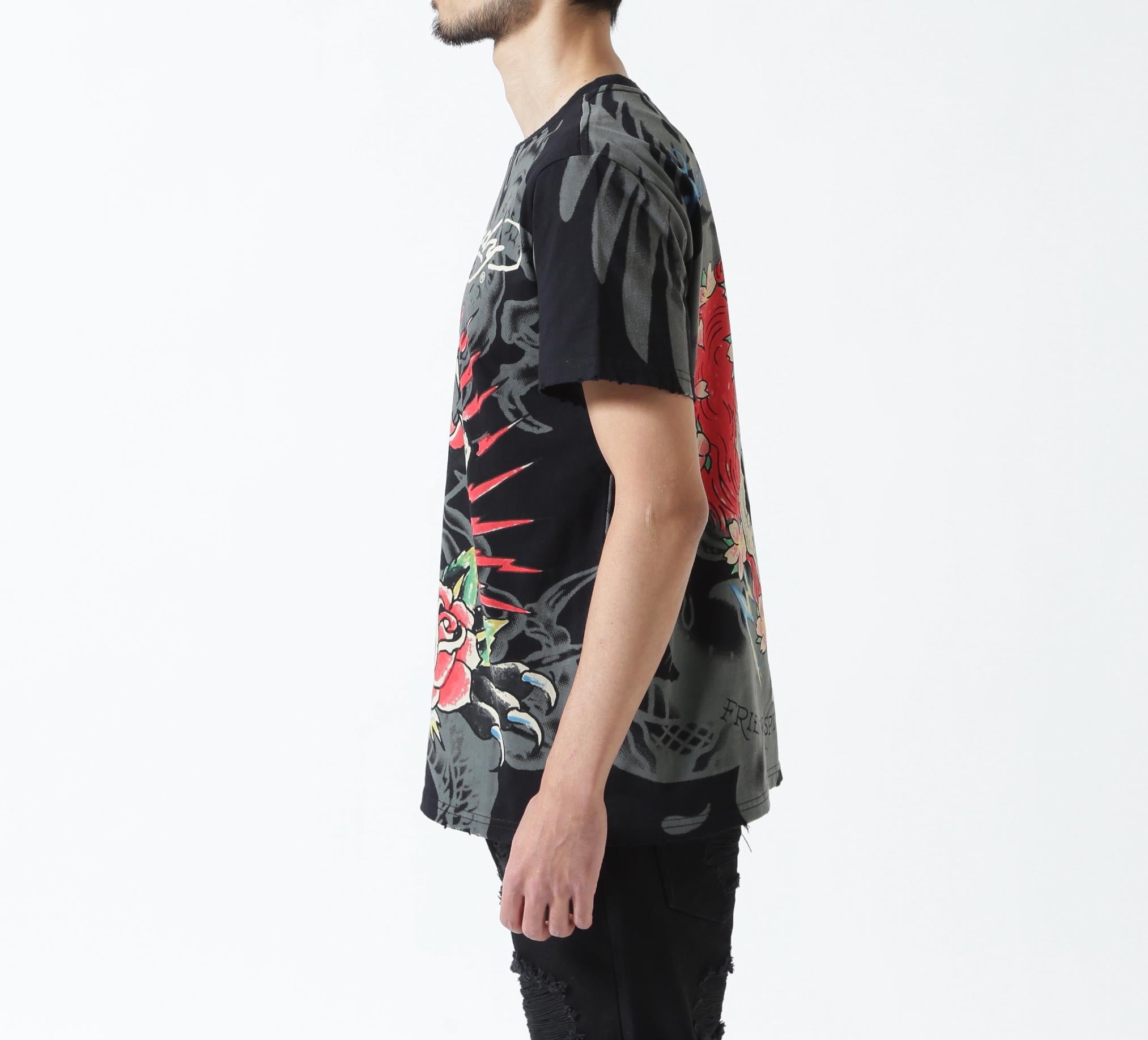 Ed Hardy/エド ハーディー/EDMG SS TEE_LEO ブラック