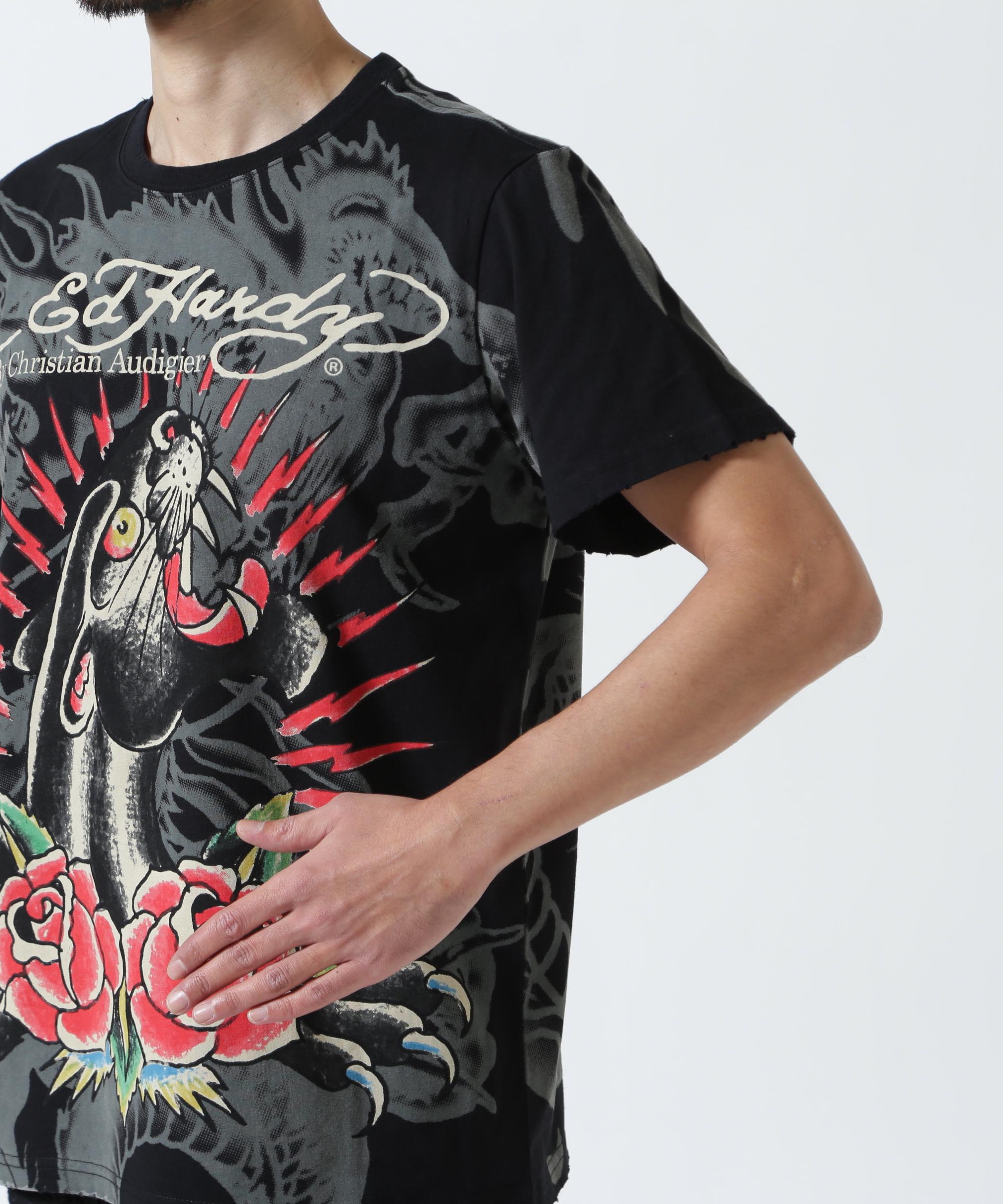 Ed Hardy/エド ハーディー/EDMG SS TEE_LEO ブラック