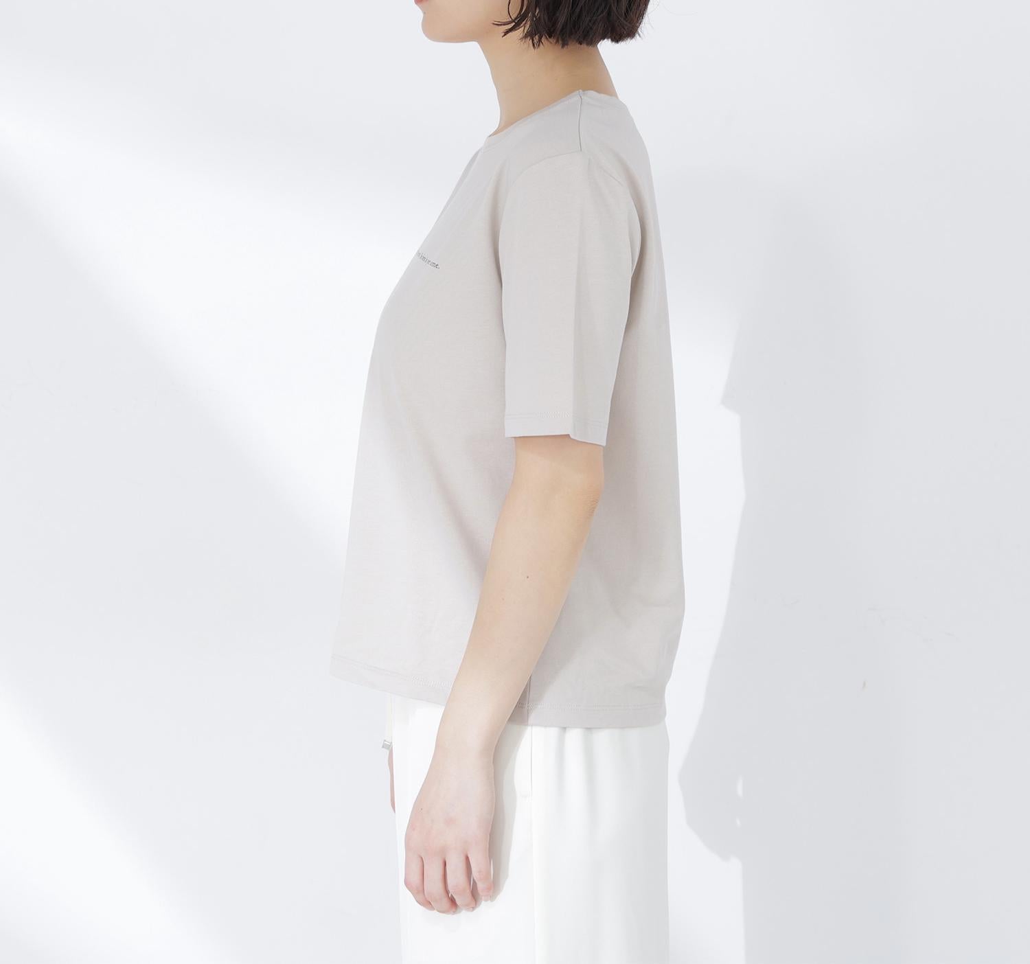 メッセージロゴTシャツ ベージュ