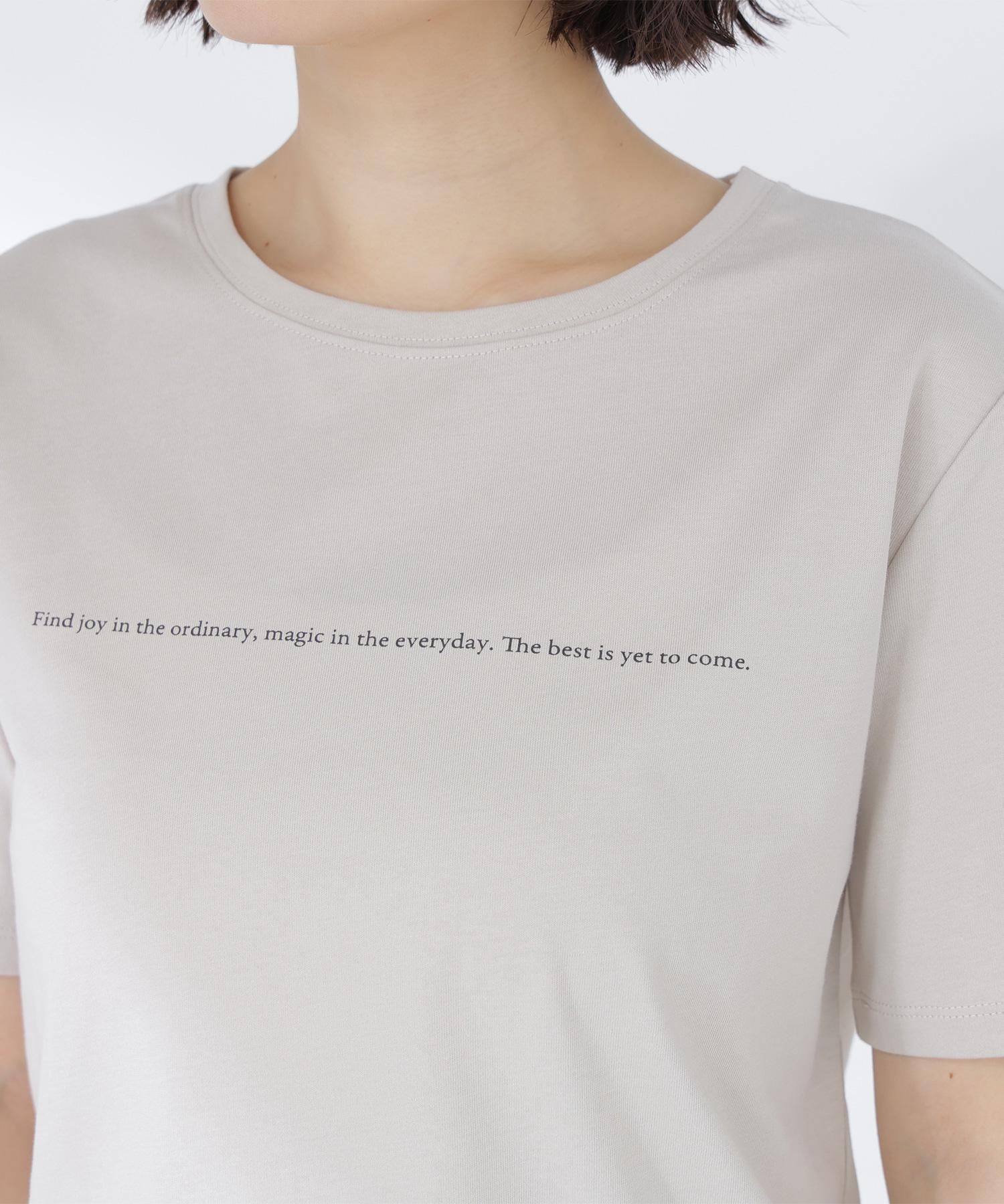 メッセージロゴTシャツ ベージュ