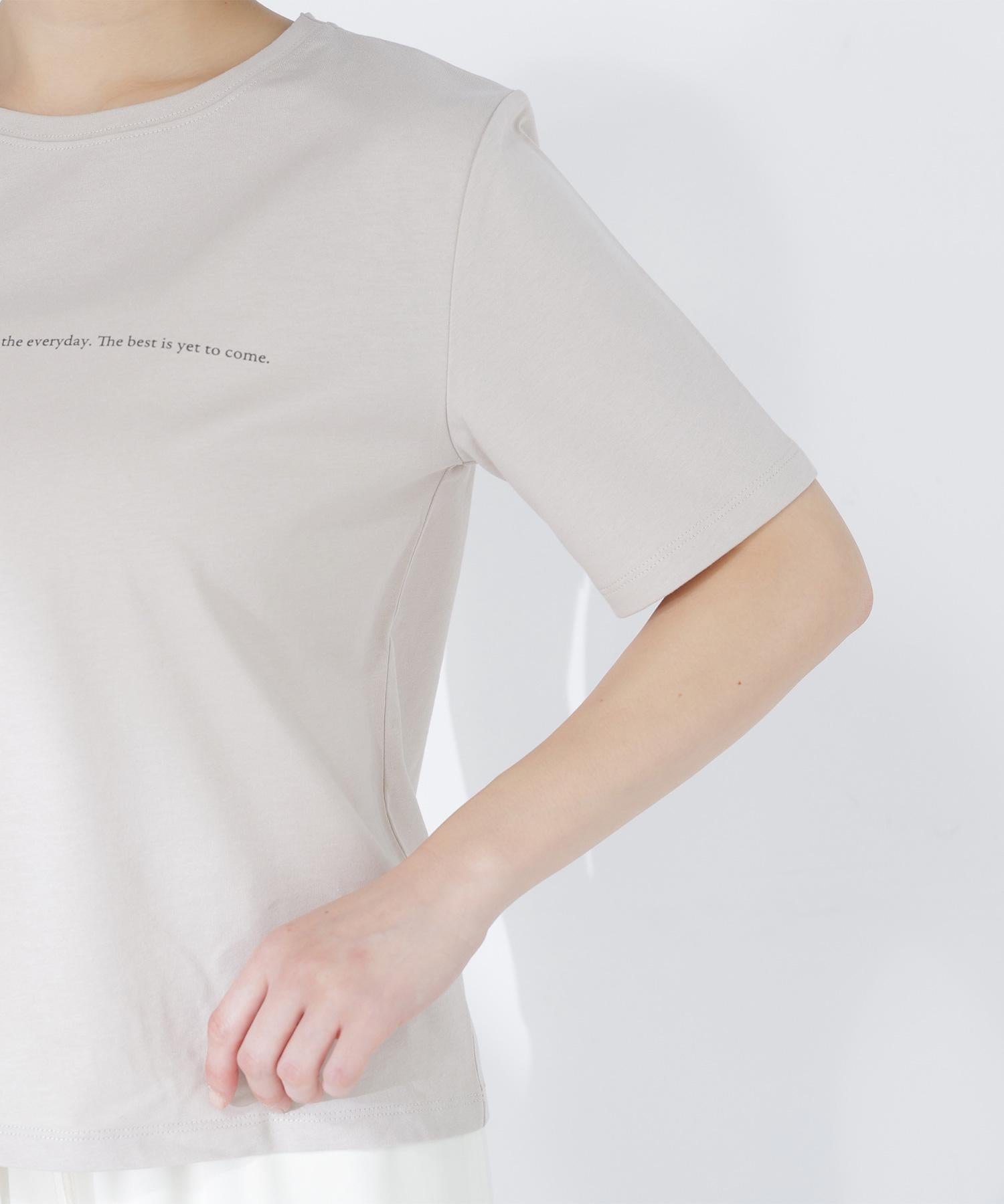メッセージロゴTシャツ ベージュ