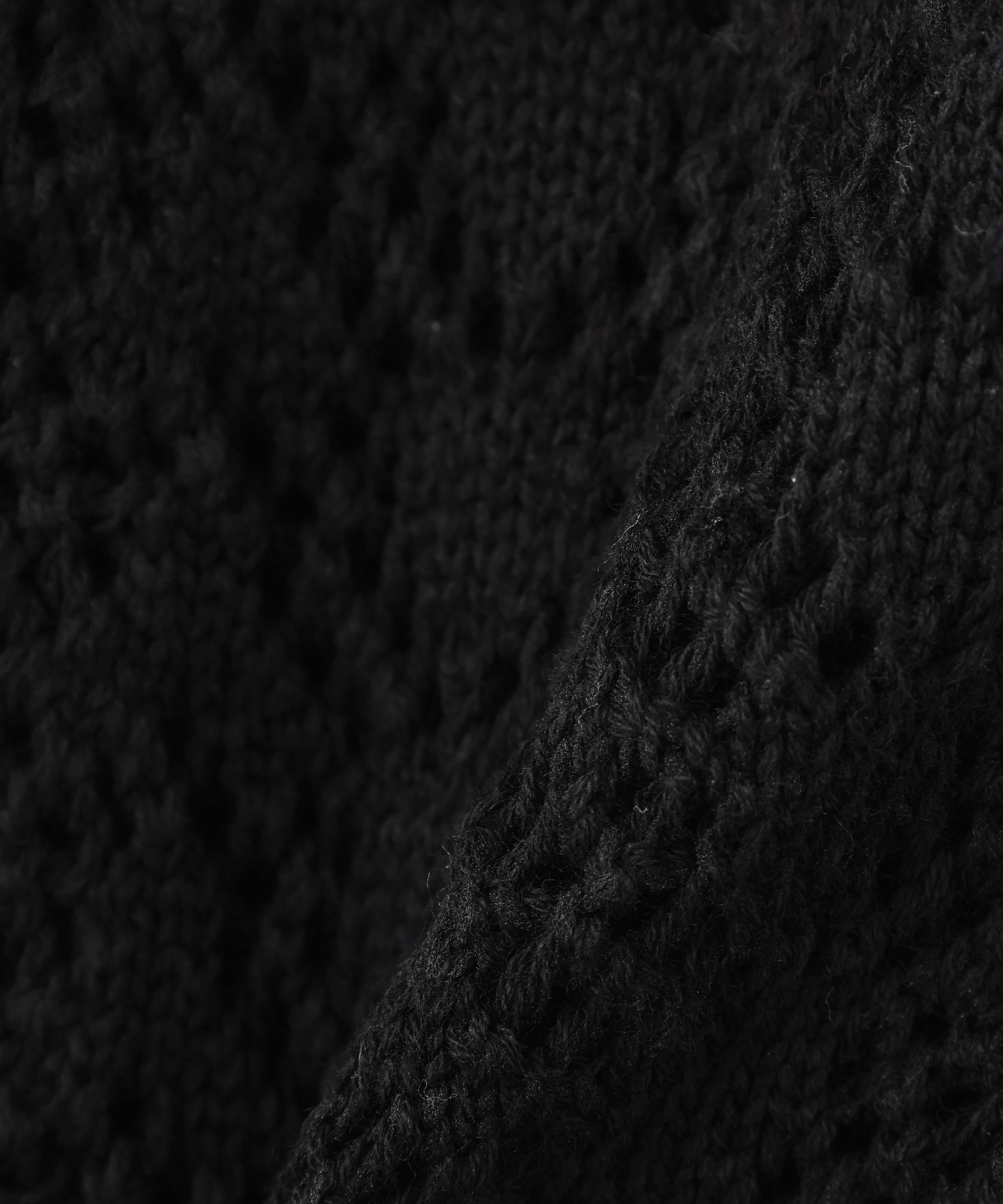 〈N.〉レースドッキング透かし編みカーディガン ブラック