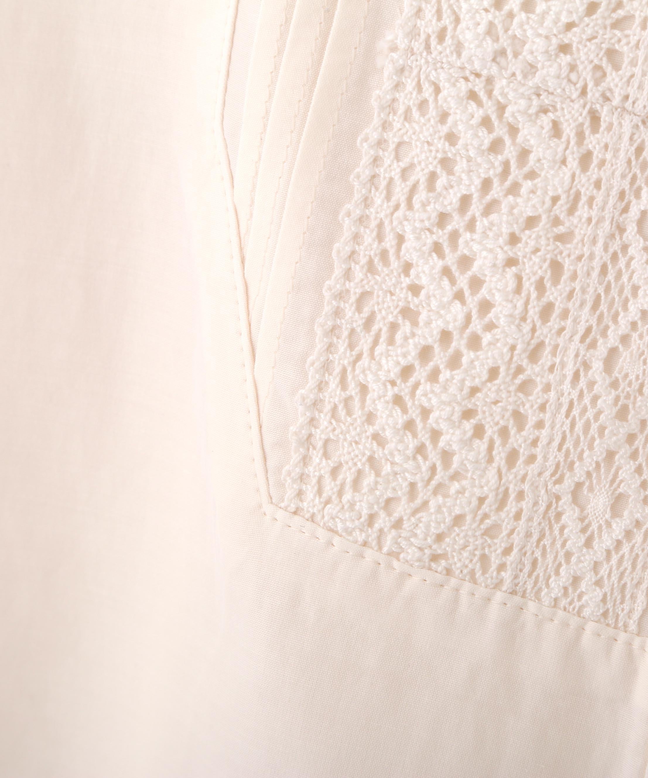 ◆レースドッキングハンドカラーブラウス エクリュ1