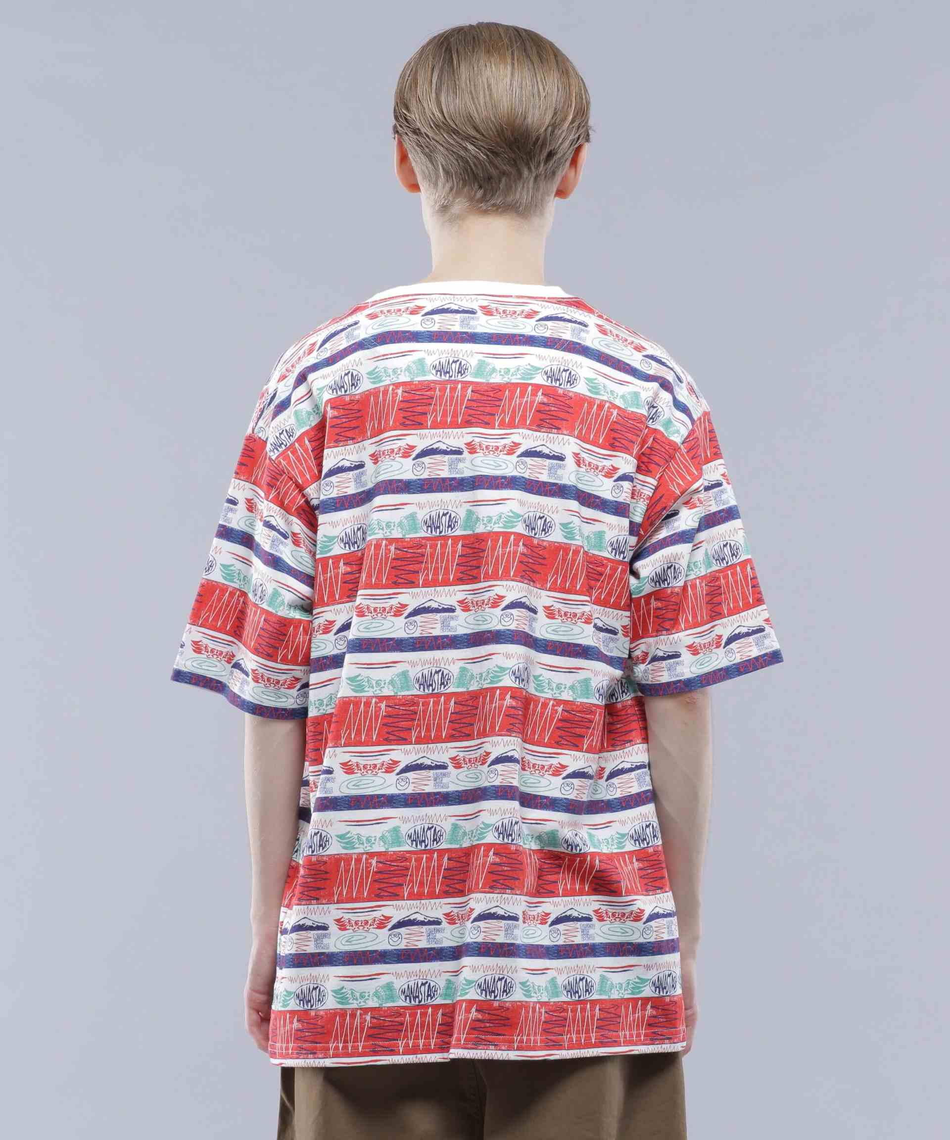 MANASTASH/マナスタッシュ/MTN ST>IPE TEE/マウンテンストライプTシャツ レッド