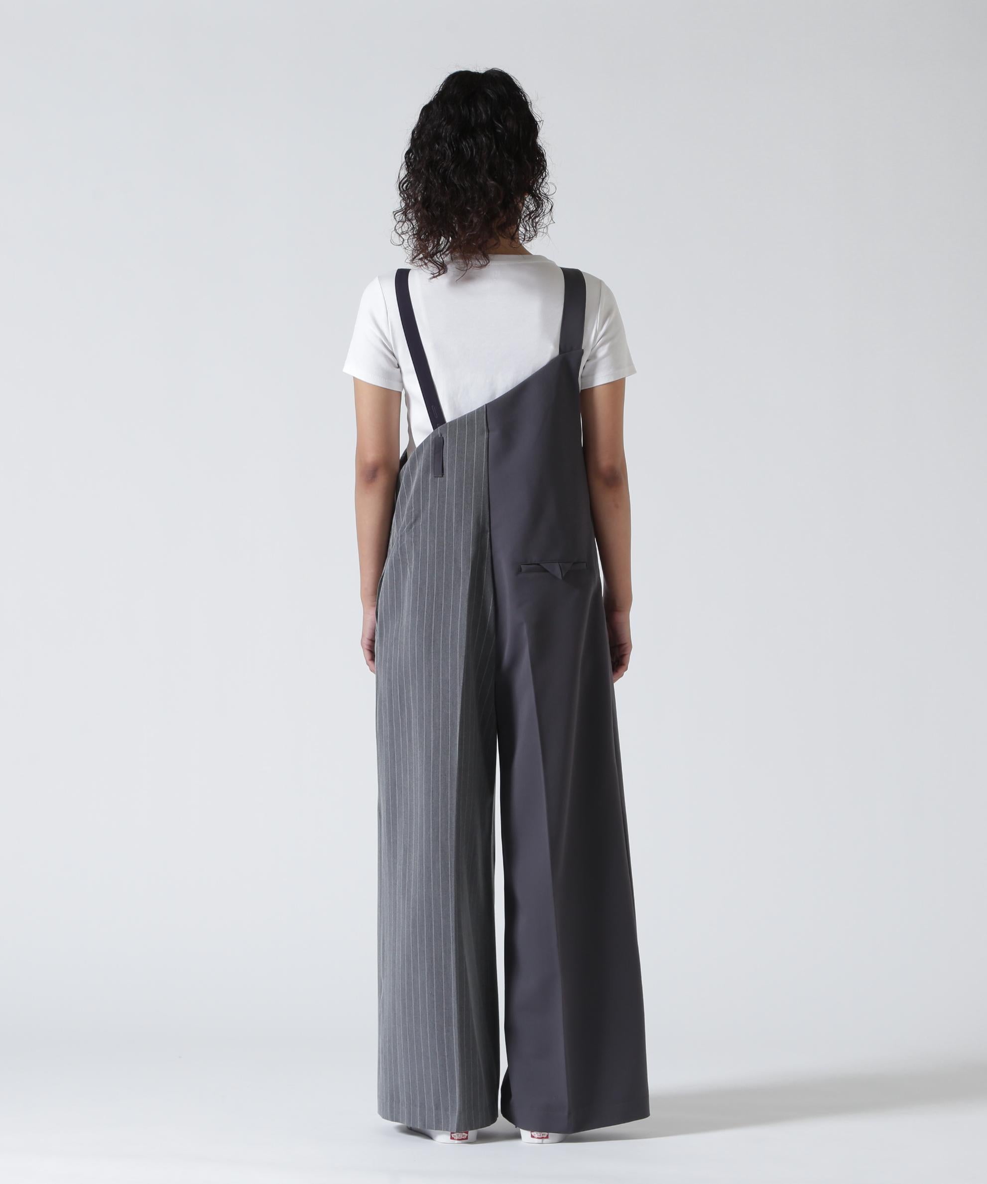 AULA AILA(アウラアイラ)別注アシンメトリーサロペット グレー