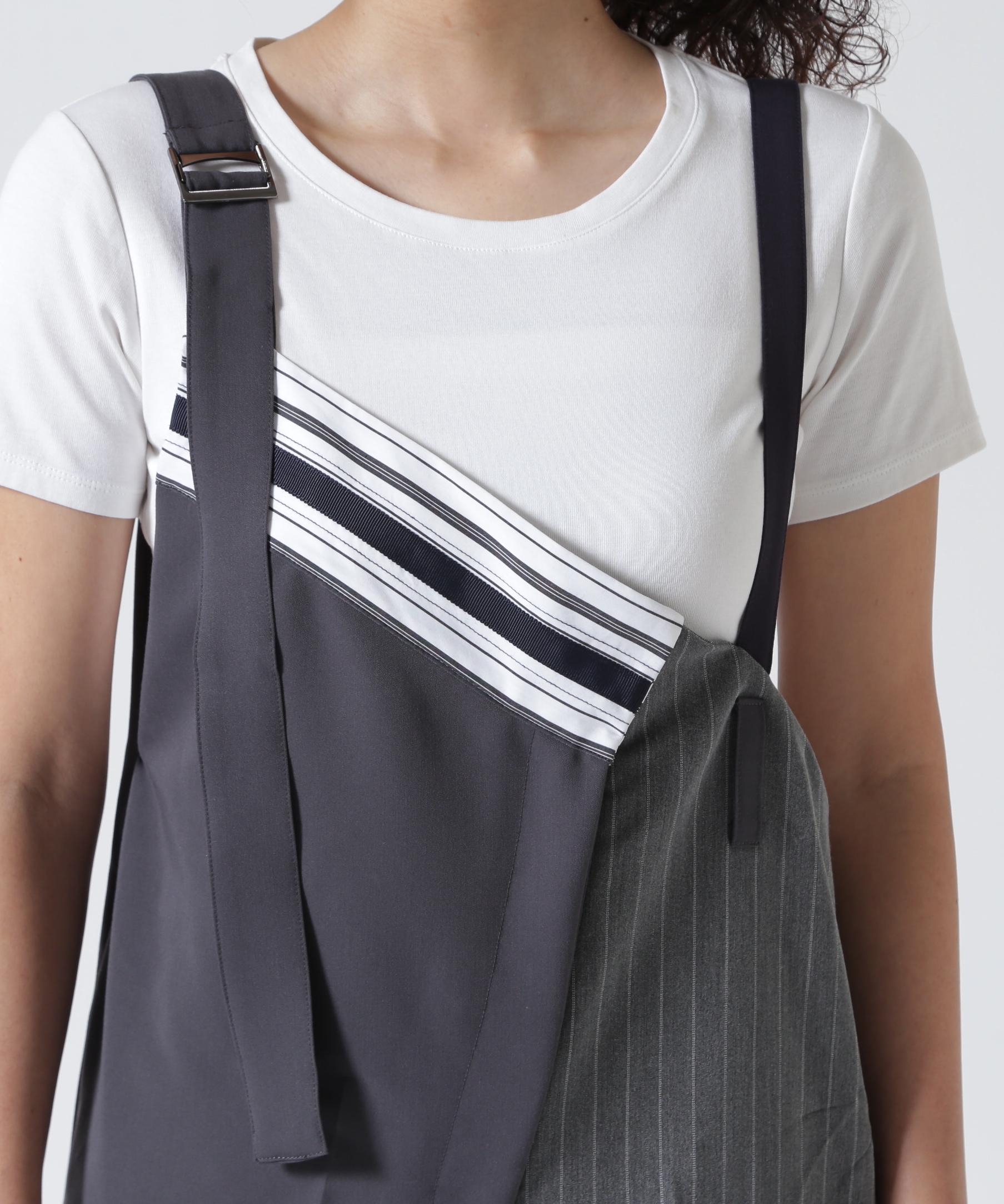 AULA AILA(アウラアイラ)別注アシンメトリーサロペット グレー