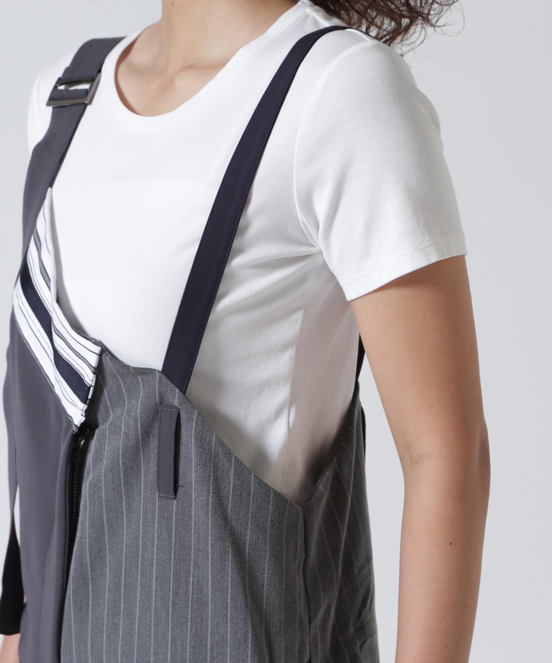 AULA AILA(アウラアイラ)別注アシンメトリーサロペット グレー