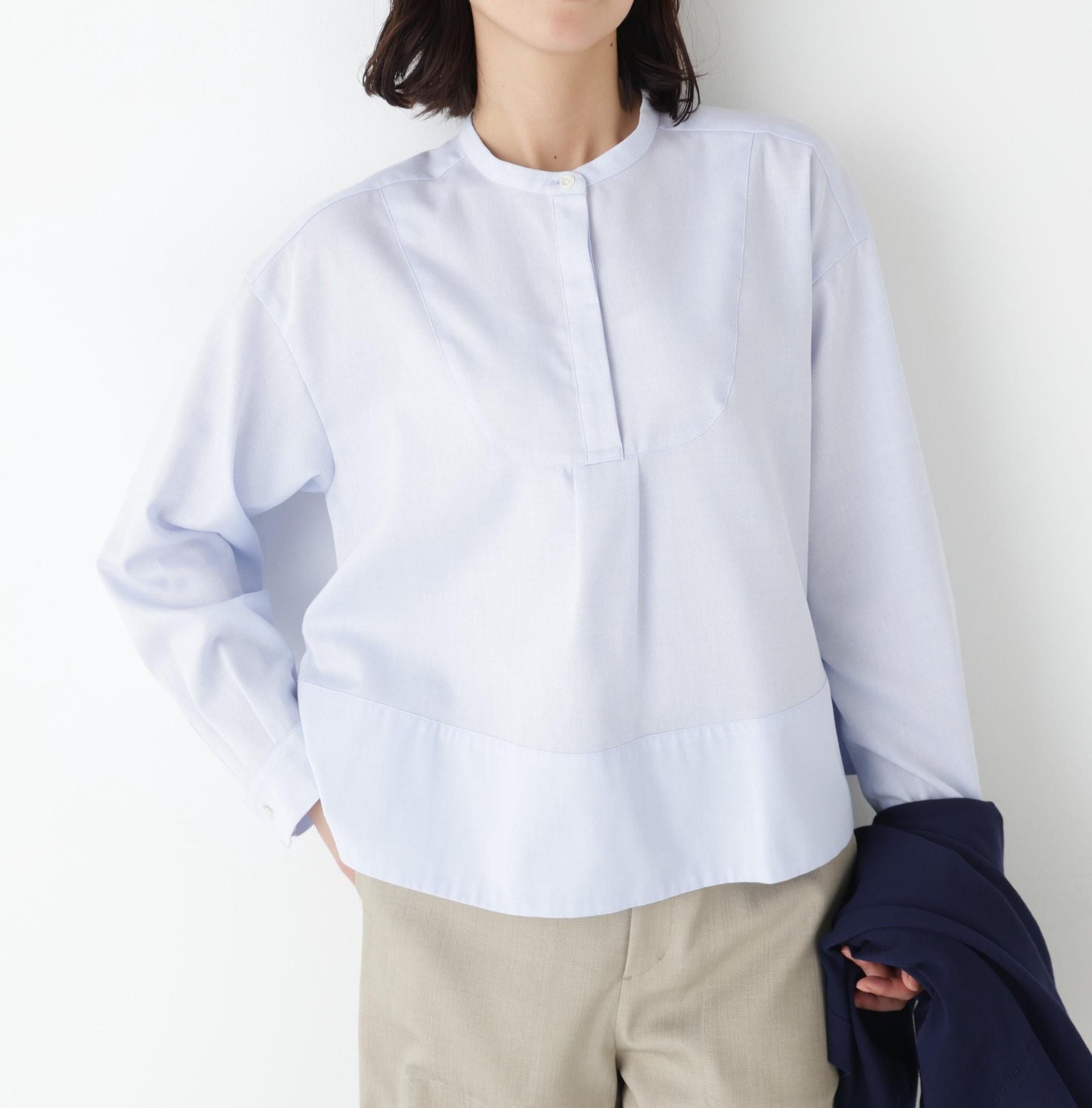 アイスコットンドビーシャツ サックス