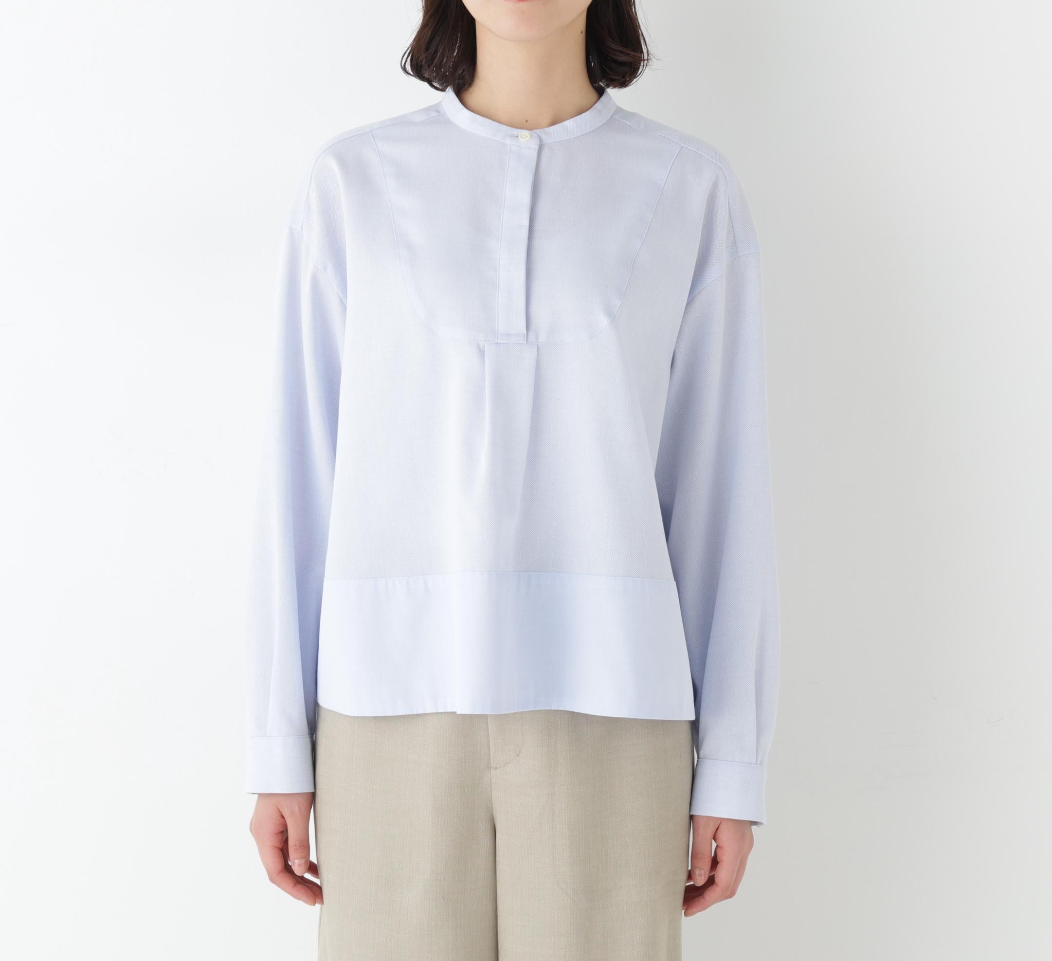 アイスコットンドビーシャツ サックス