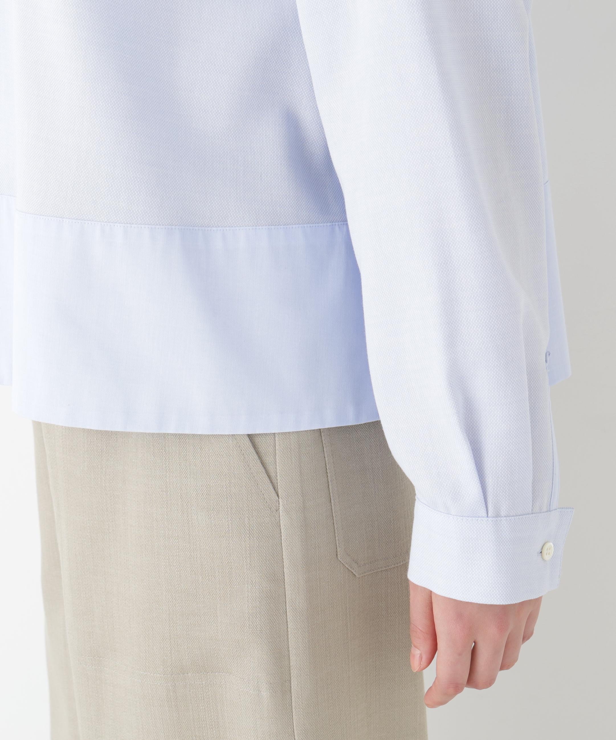 アイスコットンドビーシャツ サックス