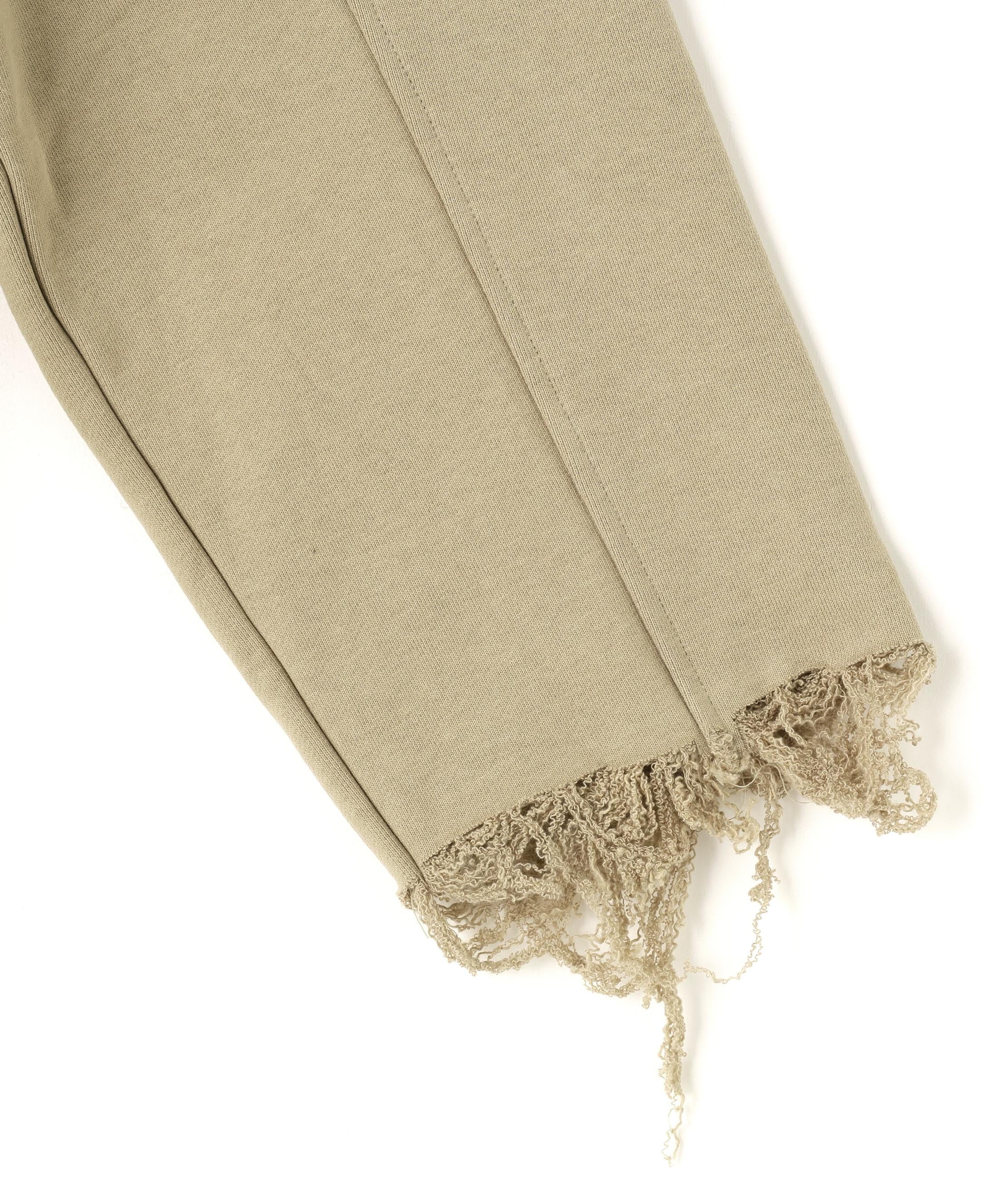 DankeSchon/ダンケシェーン/CUT FRINGE SWEAT CREWNECK BLACK ベージュ