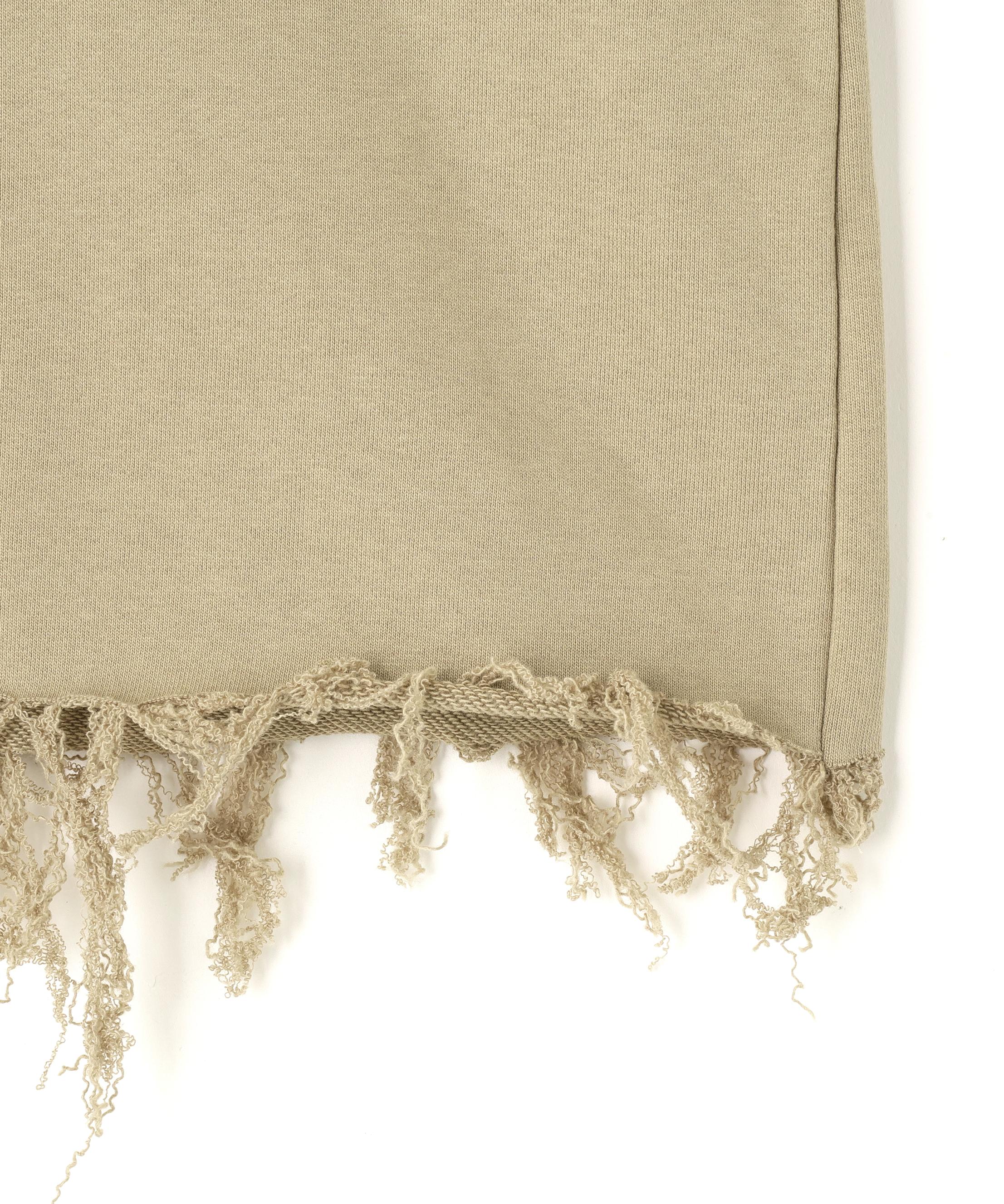 DankeSchon/ダンケシェーン/CUT FRINGE SWEAT CREWNECK BLACK ベージュ